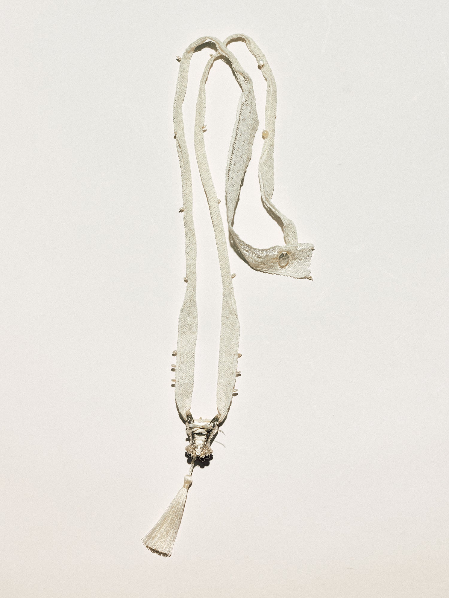 Vintage Lace Corset Long Necklace