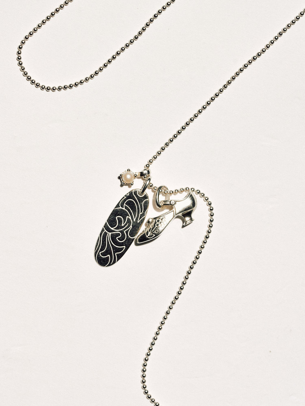 Vintage Mary Jane Shoe Long Necklace