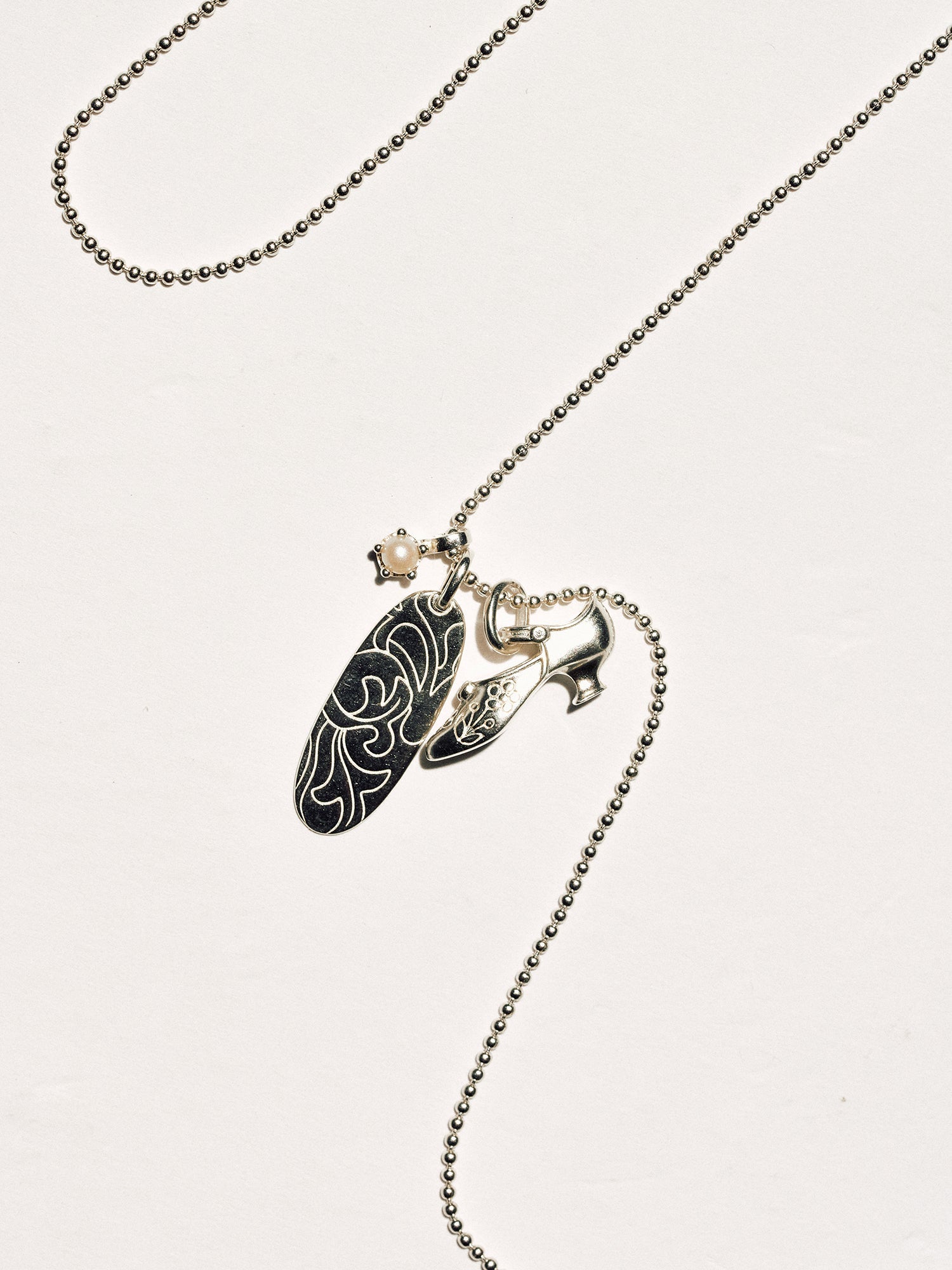Vintage Mary Jane Shoe Long Necklace