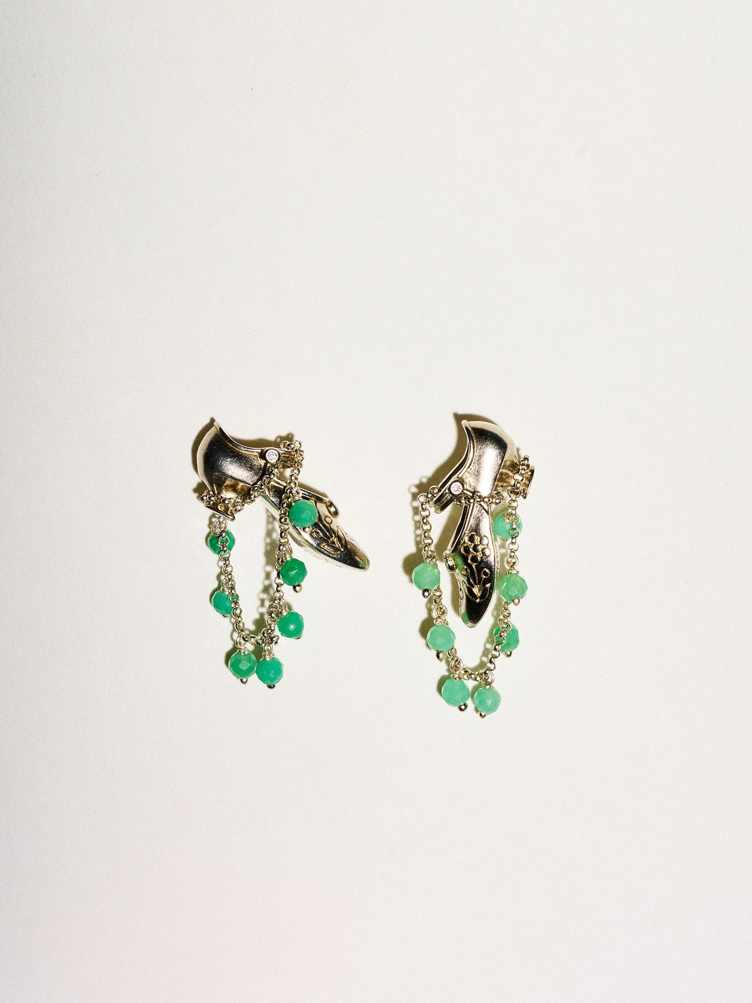 Matte Pearl Blossom Earrings – Jade Variation