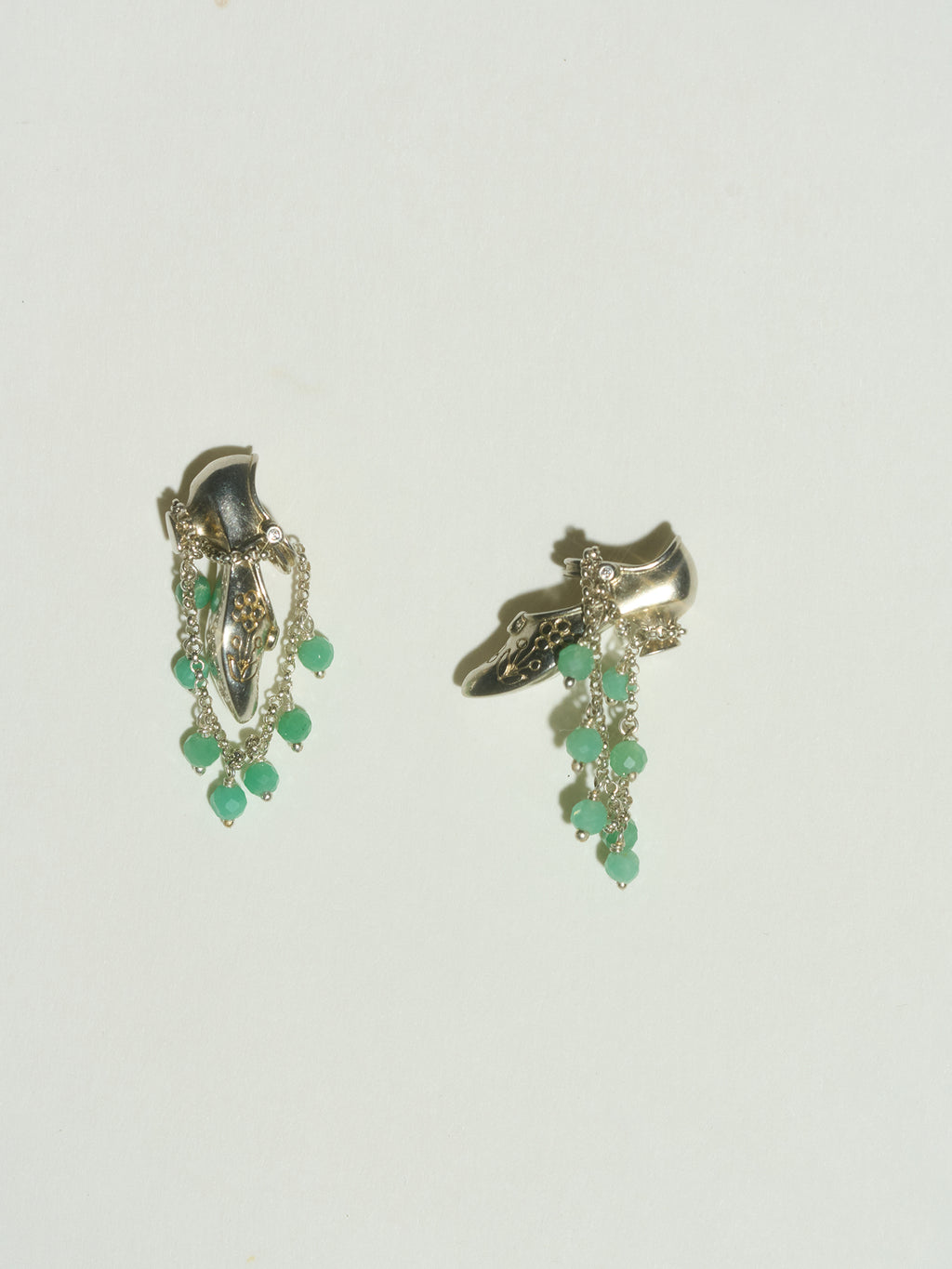 Matte Pearl Blossom Earrings – Jade Variation