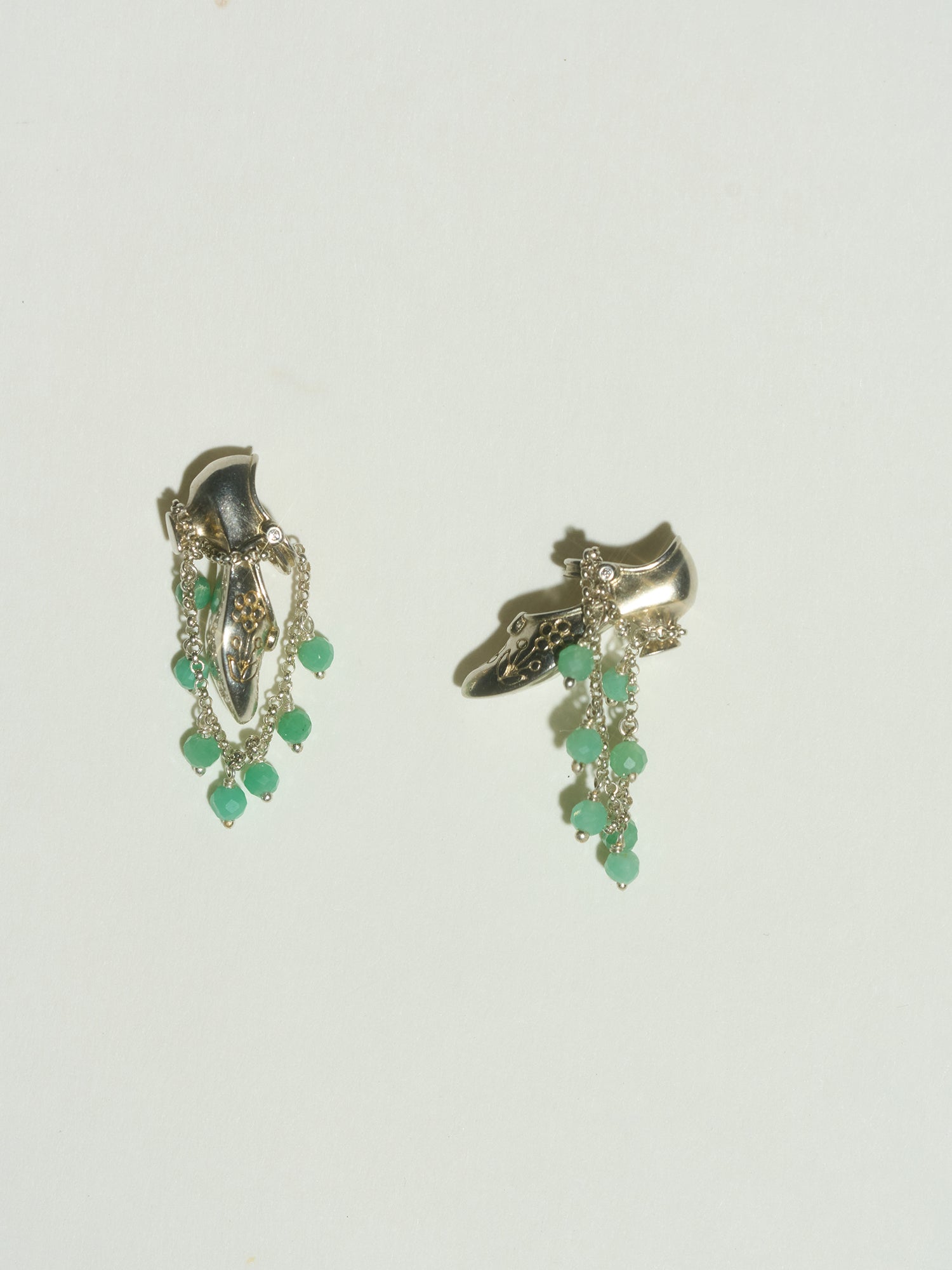 Matte Pearl Blossom Earrings – Jade Variation