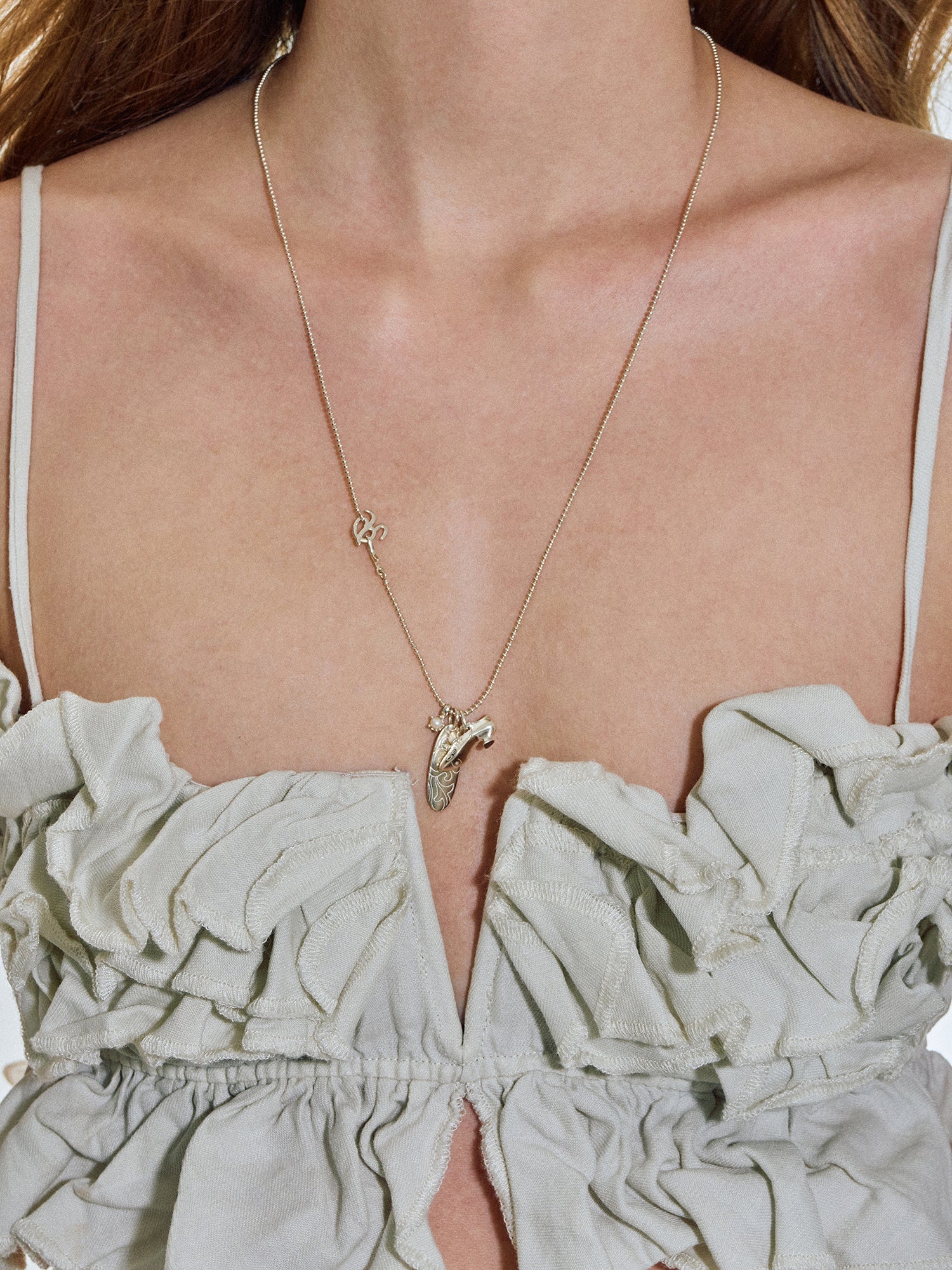 Vintage Mary Jane Shoe Long Necklace