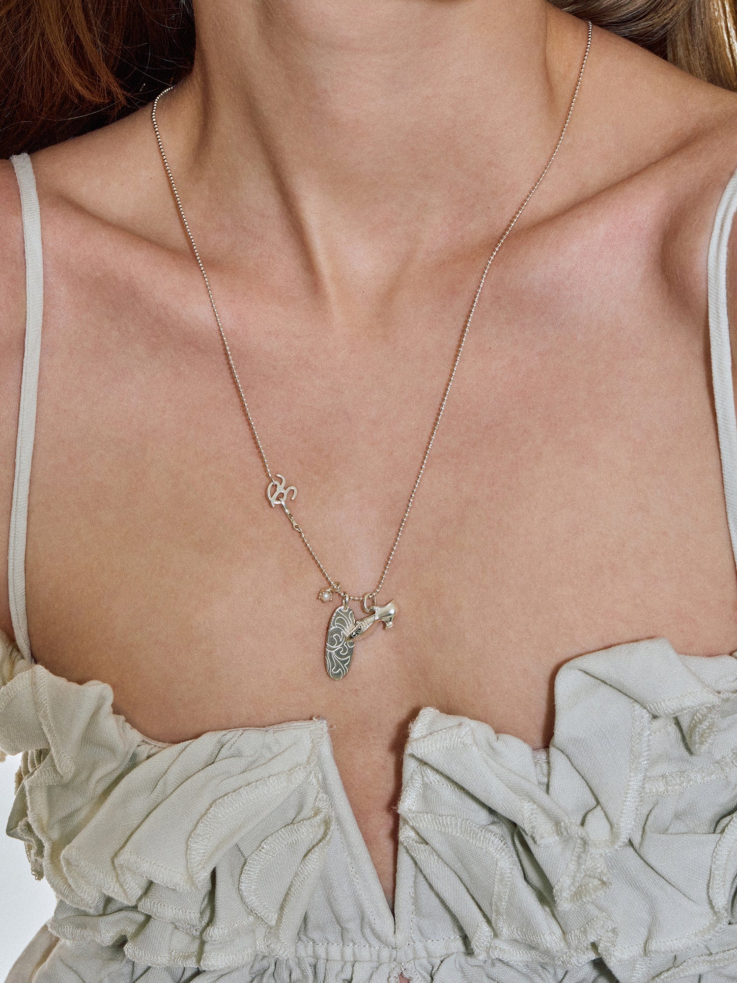 Vintage Mary Jane Shoe Long Necklace