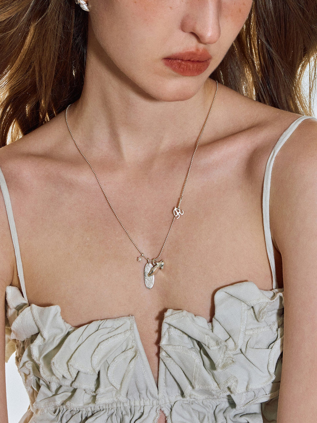 Vintage Mary Jane Shoe Long Necklace