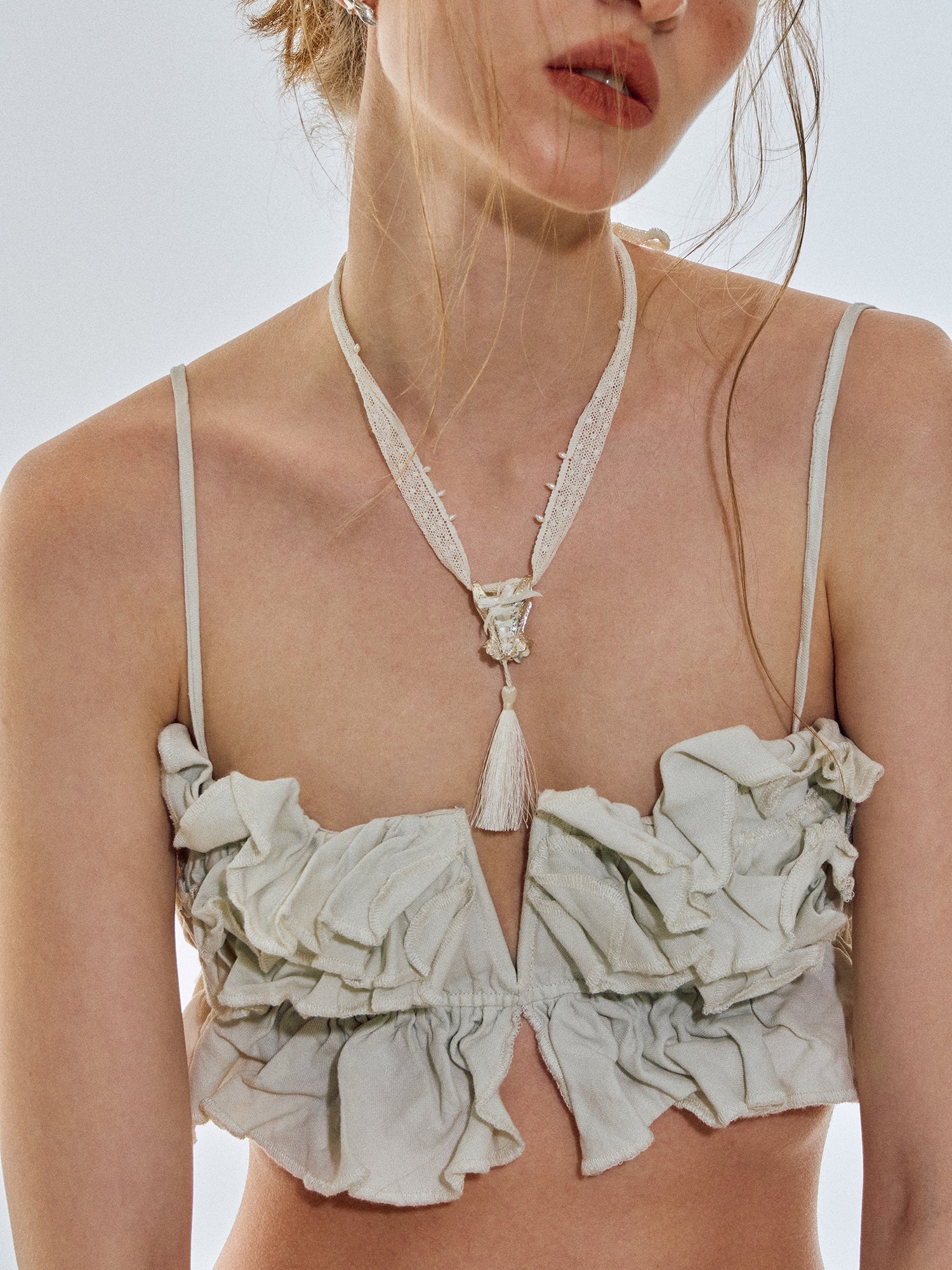 Vintage Lace Corset Long Necklace