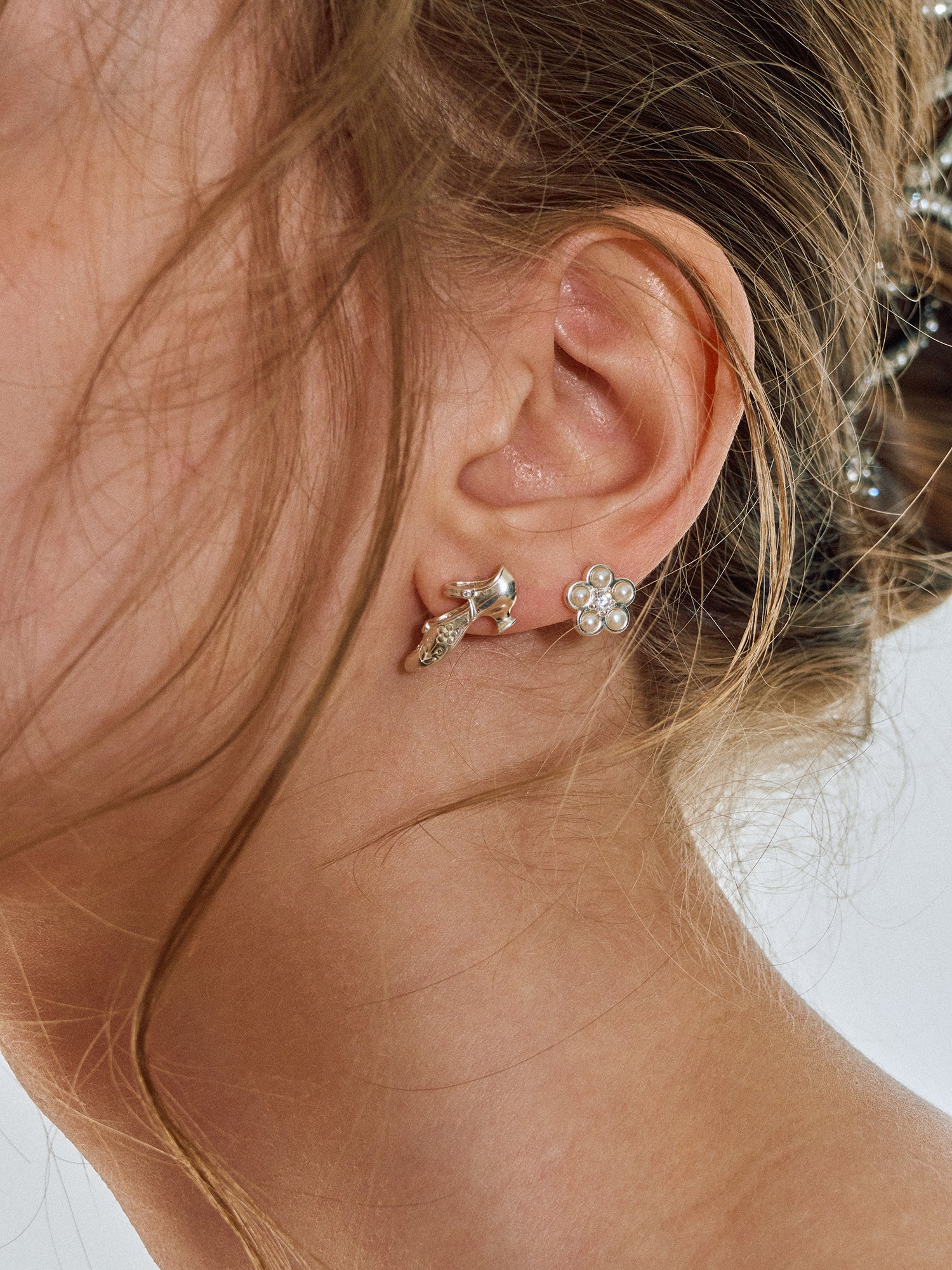 Matte Pearl Blossom Earrings