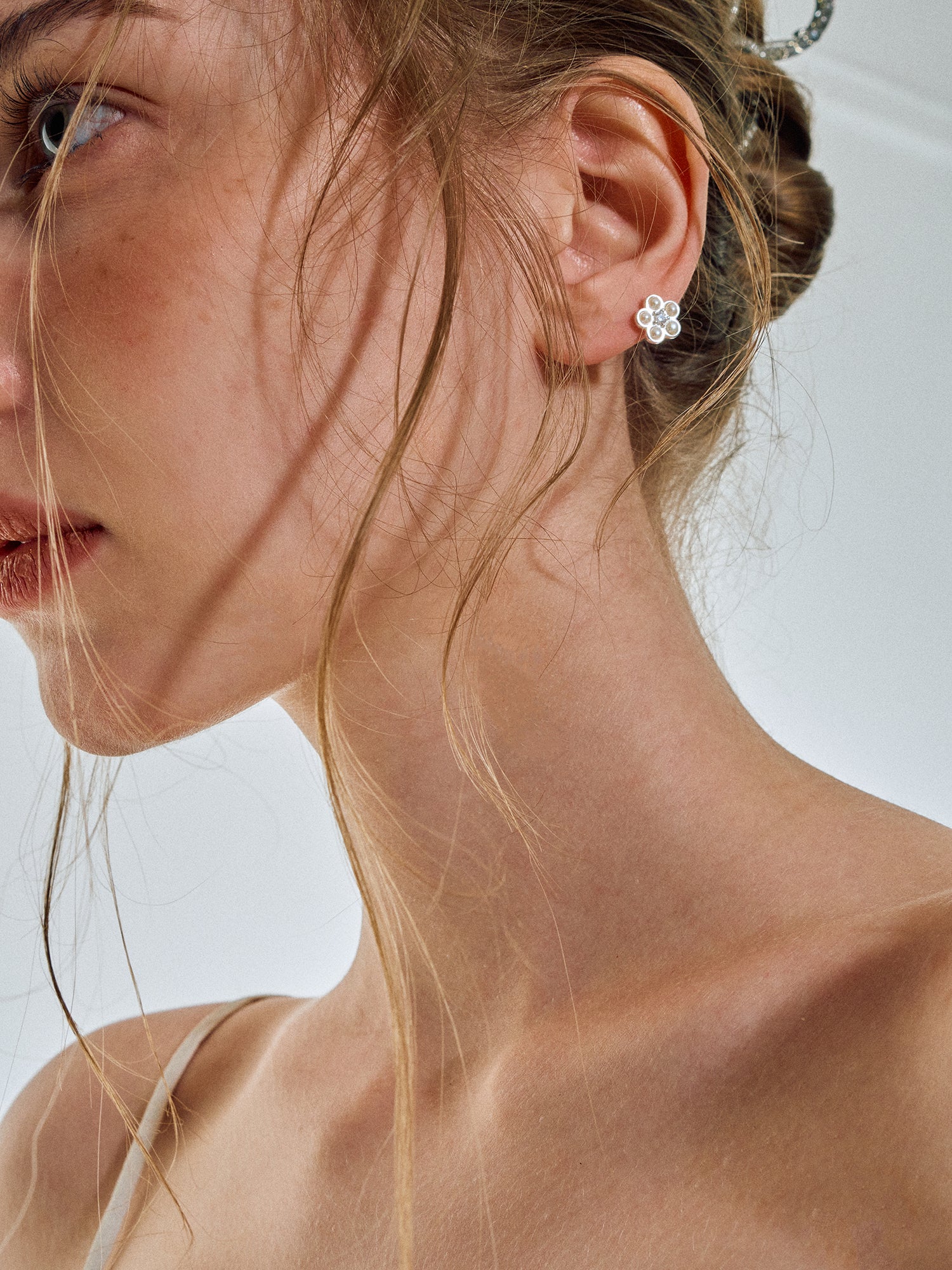Matte Pearl Blossom Earrings