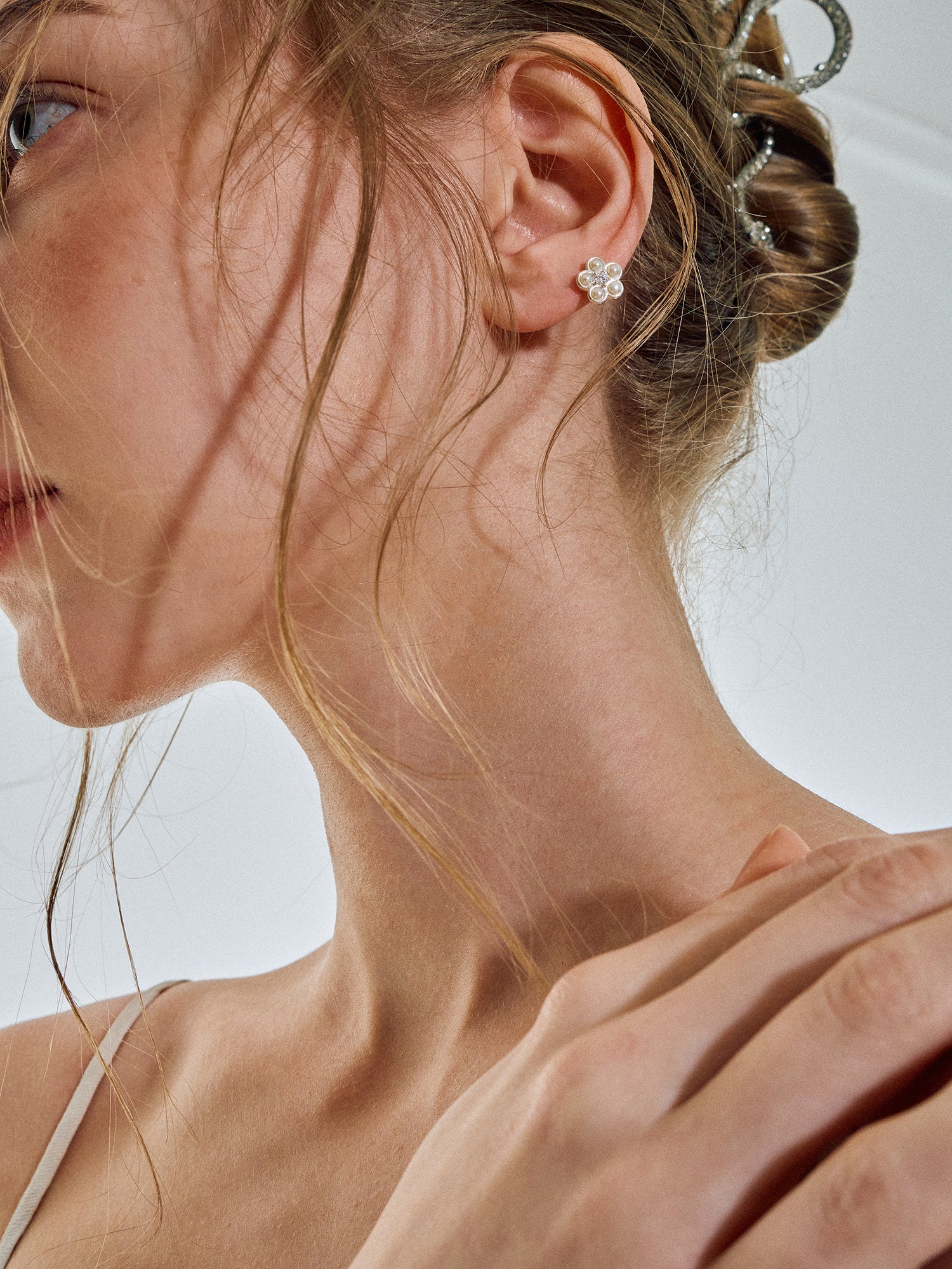 Matte Pearl Blossom Earrings