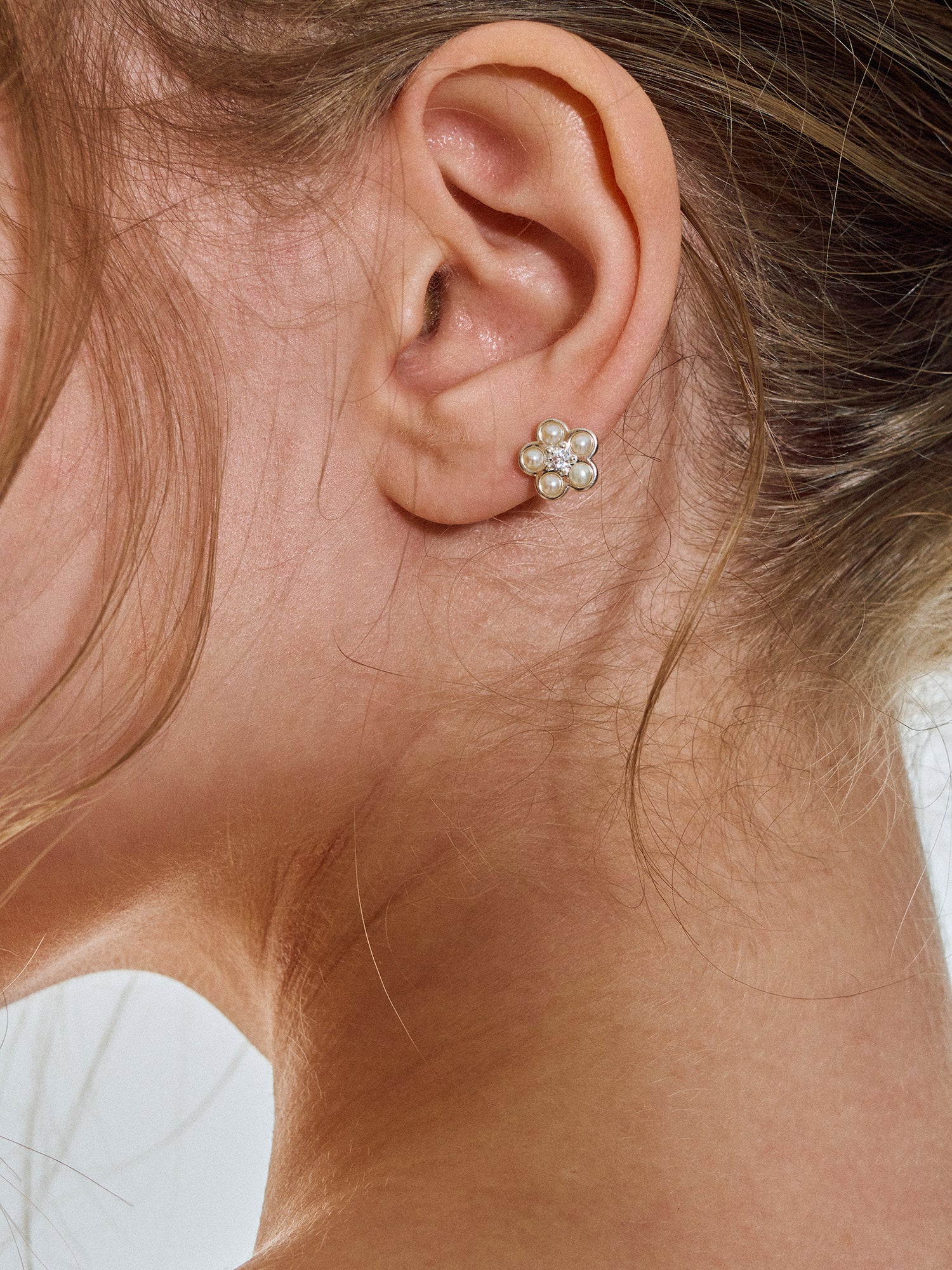 Matte Pearl Blossom Earrings