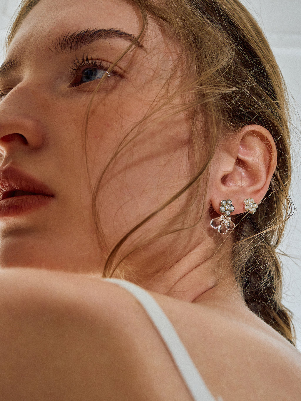 Matte Pearl Blossom Earrings