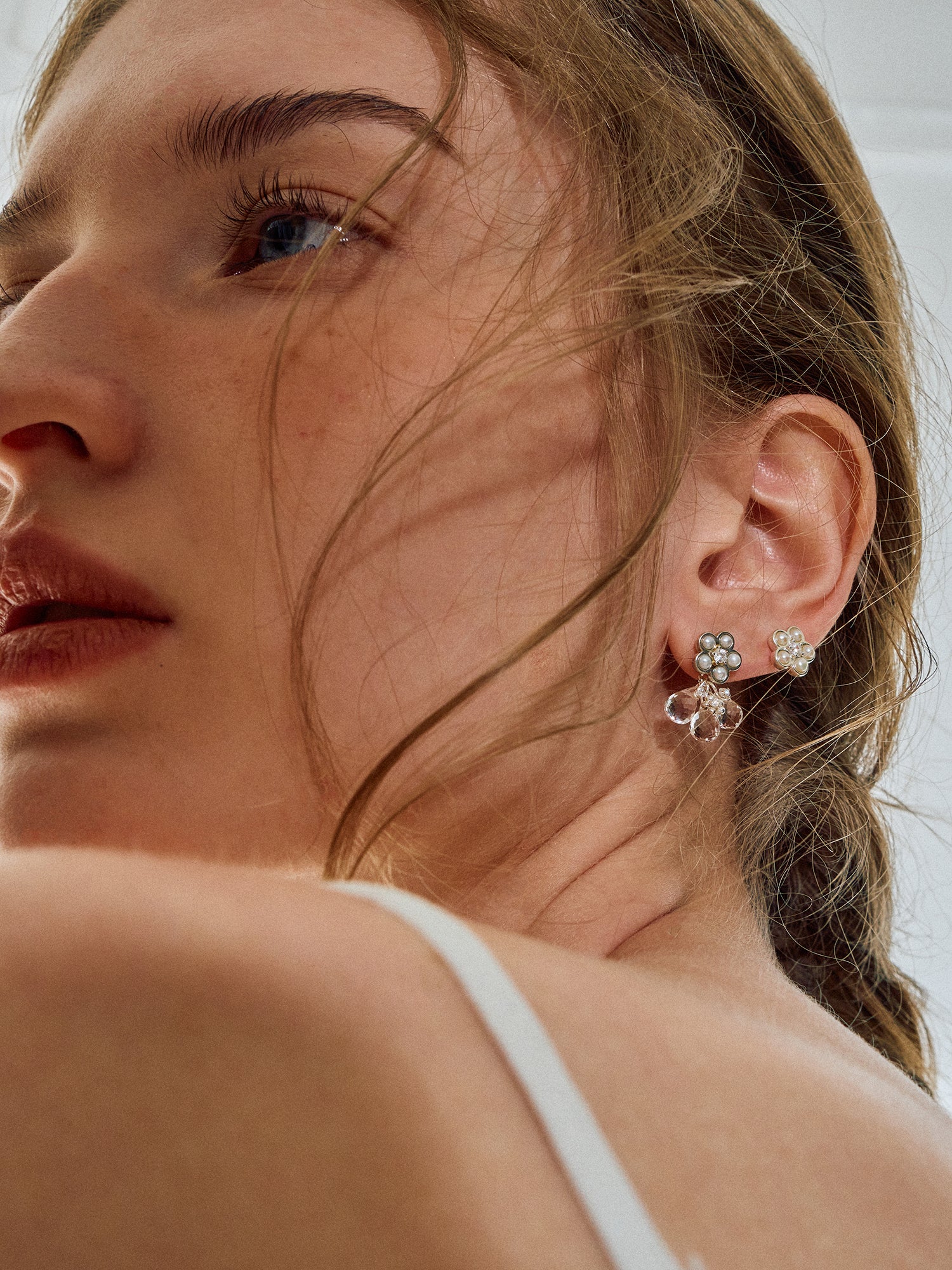 Matte Pearl Blossom Earrings