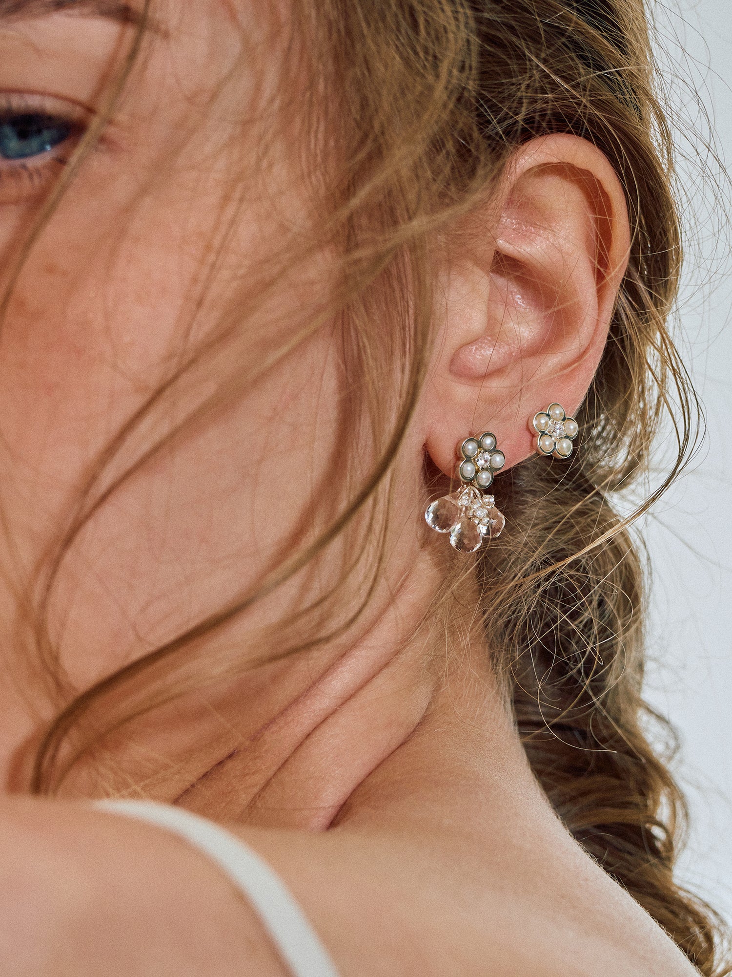 Matte Pearl Blossom Earrings