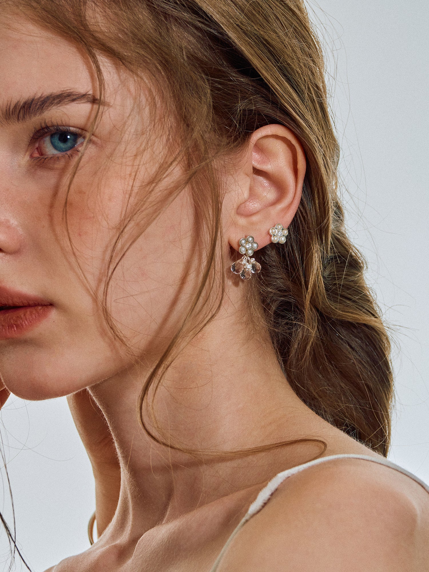 Matte Pearl Blossom Earrings