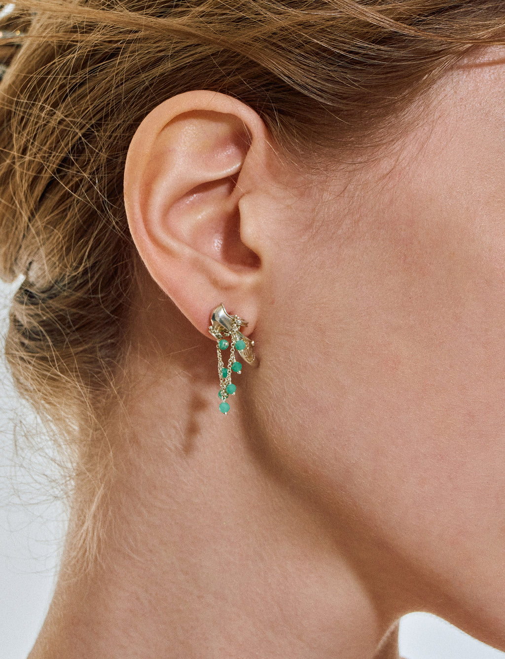 Matte Pearl Blossom Earrings – Jade Variation