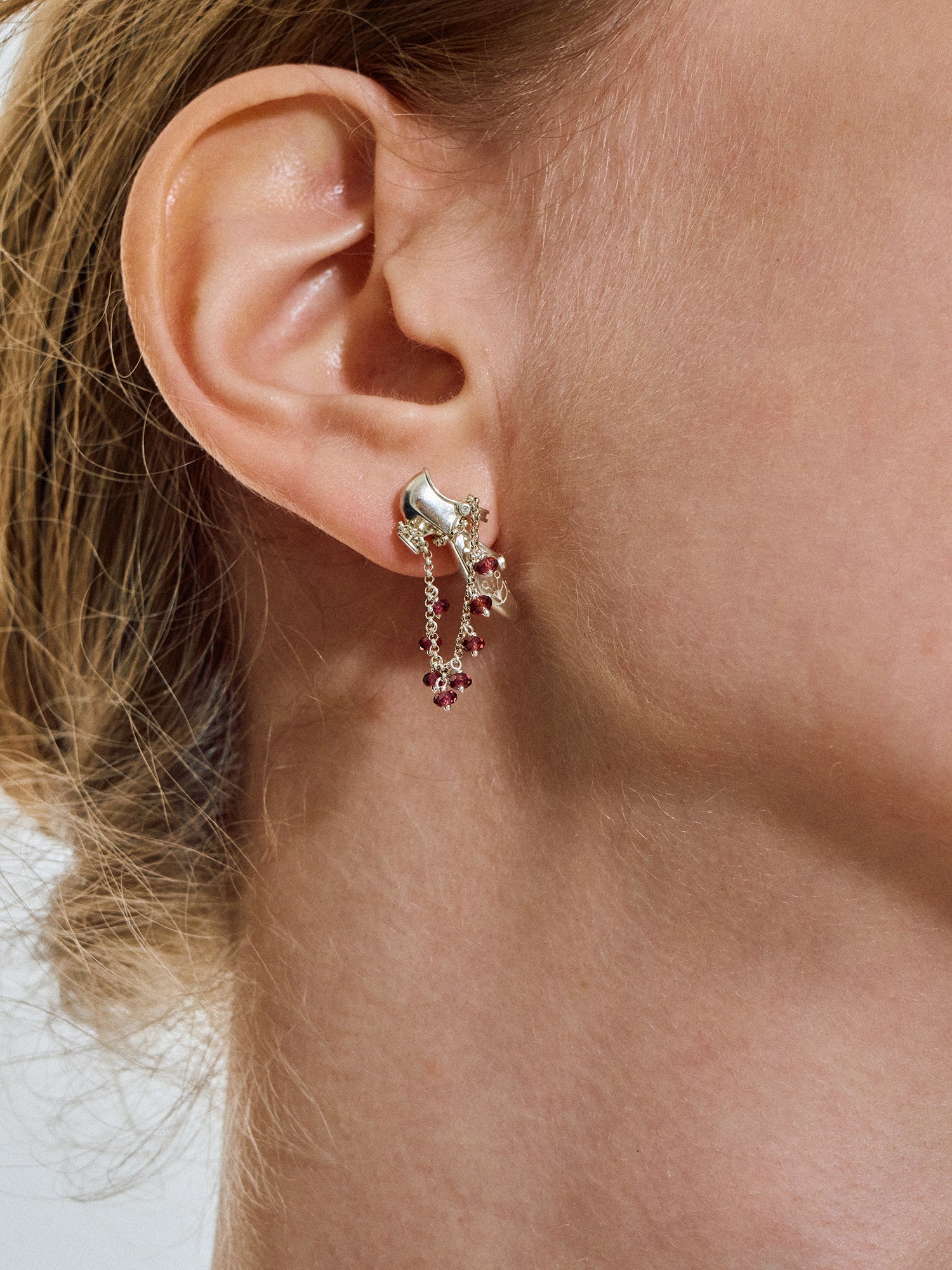 Vintage Mary Jane Shoe Earrings – Garnet Variation