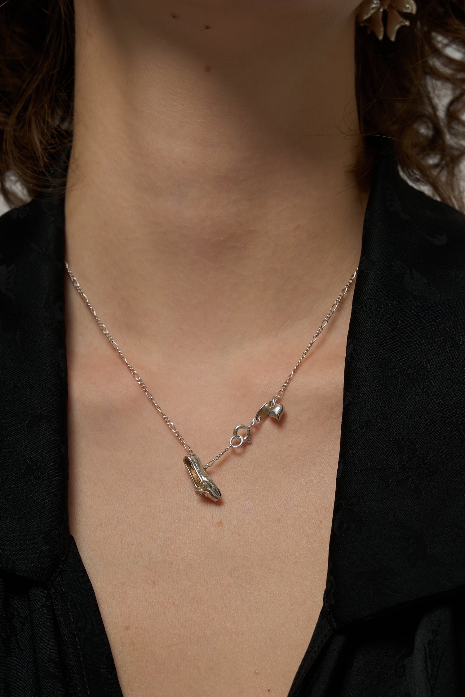 Ballet Shoe Necklace in S925 Silver