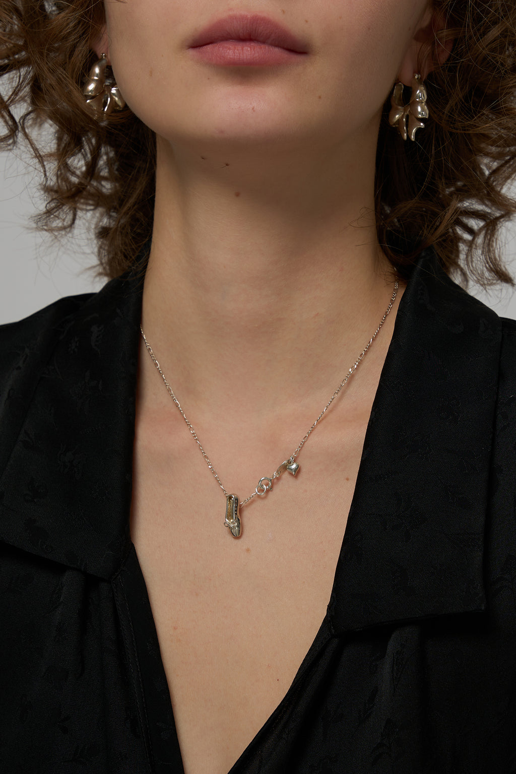 Ballet Shoe Necklace in S925 Silver