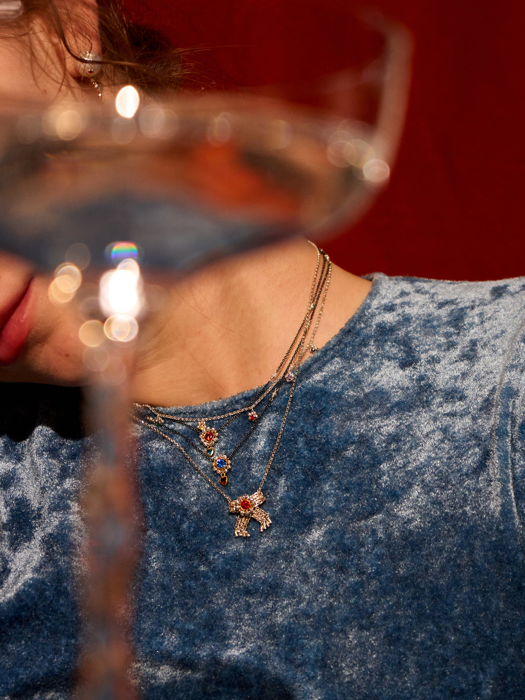 Blackened Silver Halo Necklace