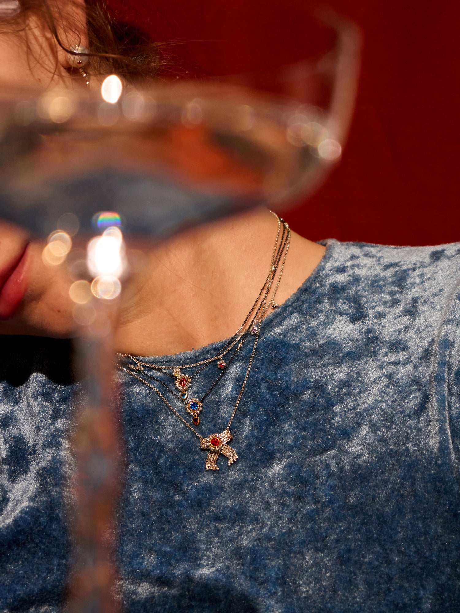 Blackened Silver Halo Necklace