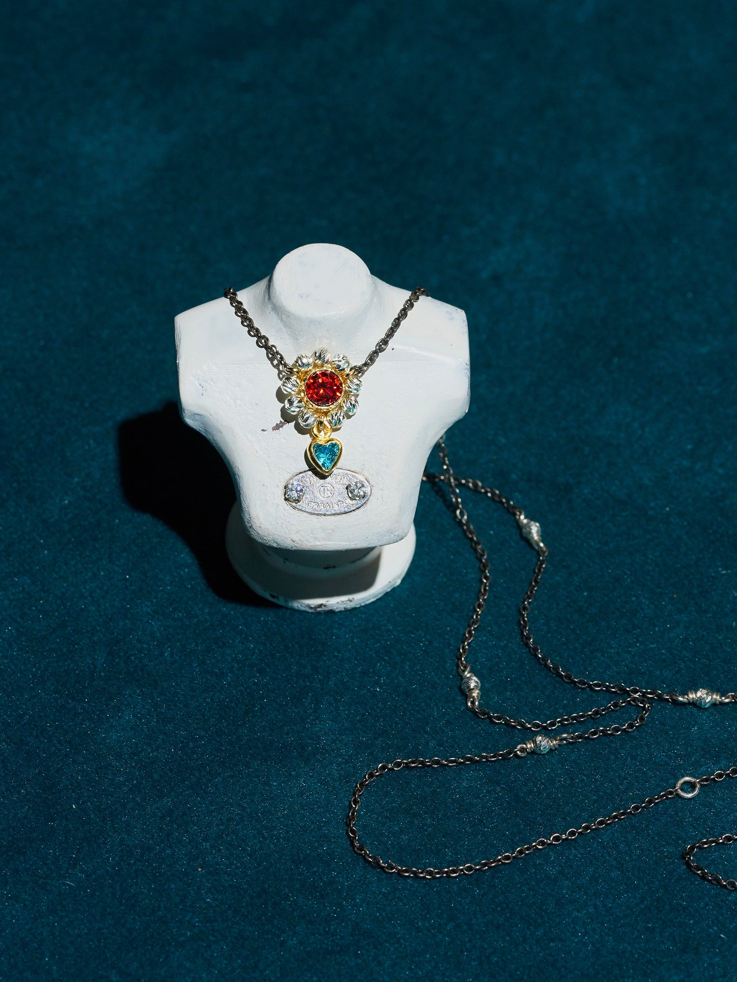 Blackened Silver Halo Necklace