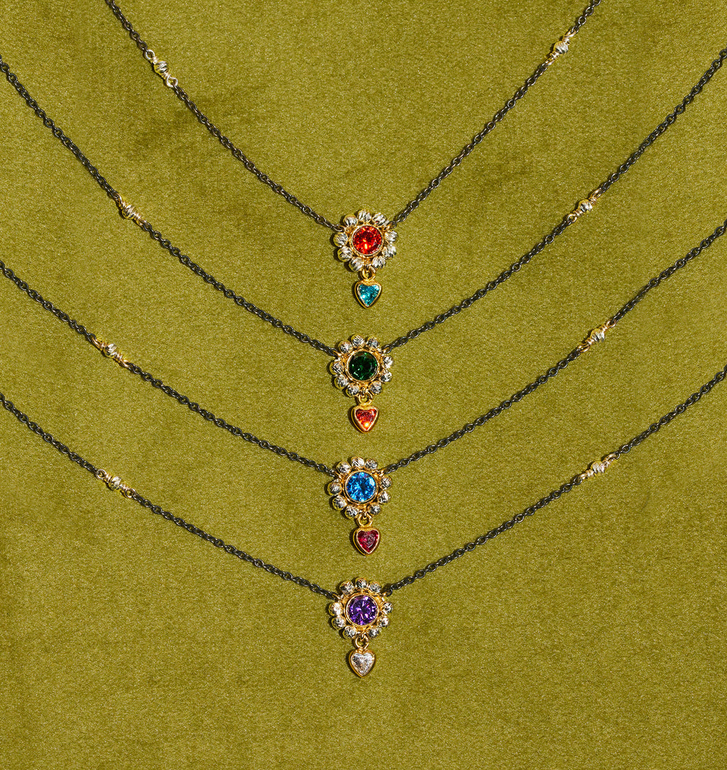 Blackened Silver Halo Necklace