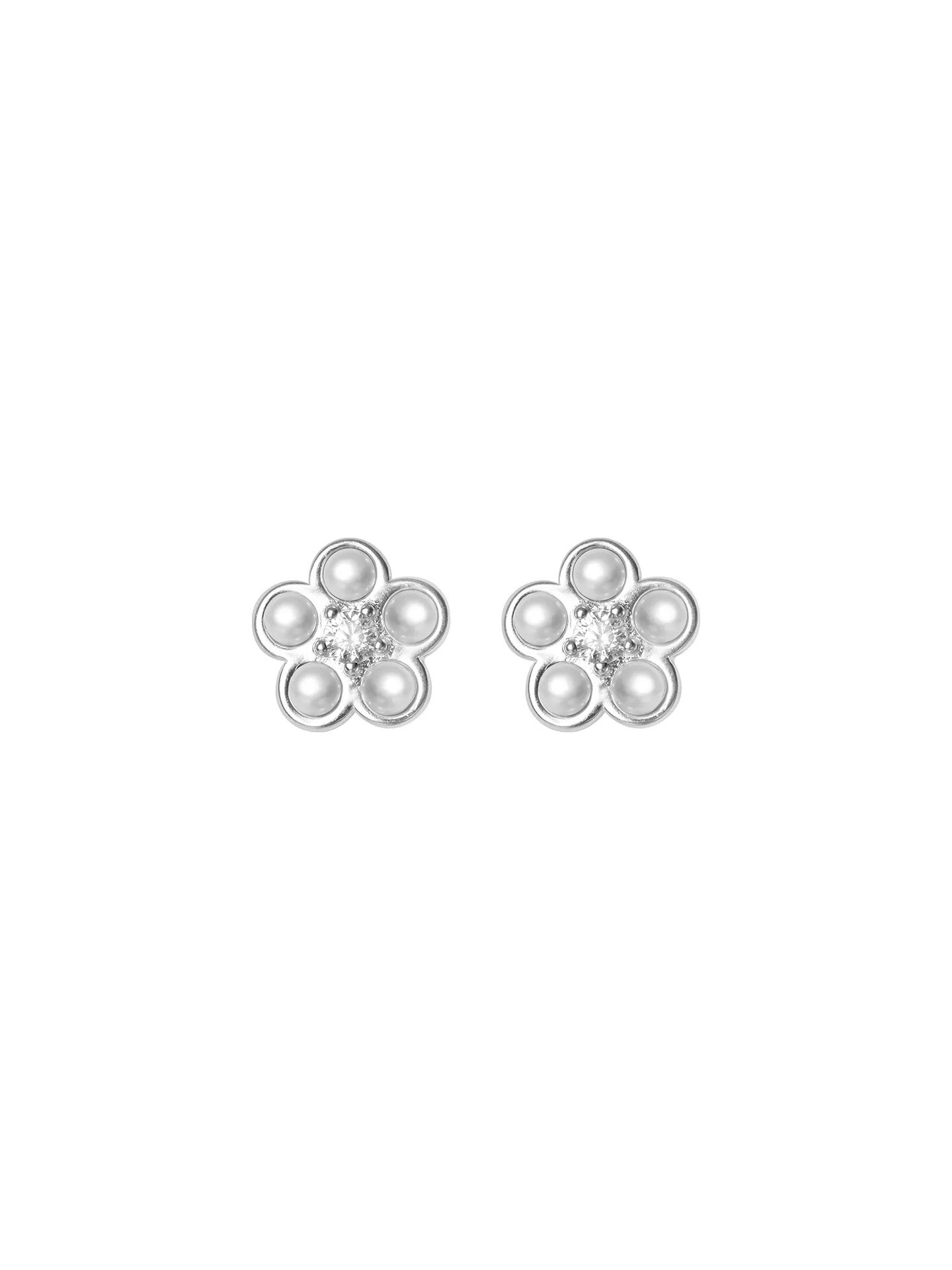 Matte Pearl Blossom Earrings