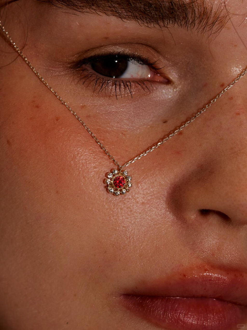 Oil Palette Silver Halo Necklace