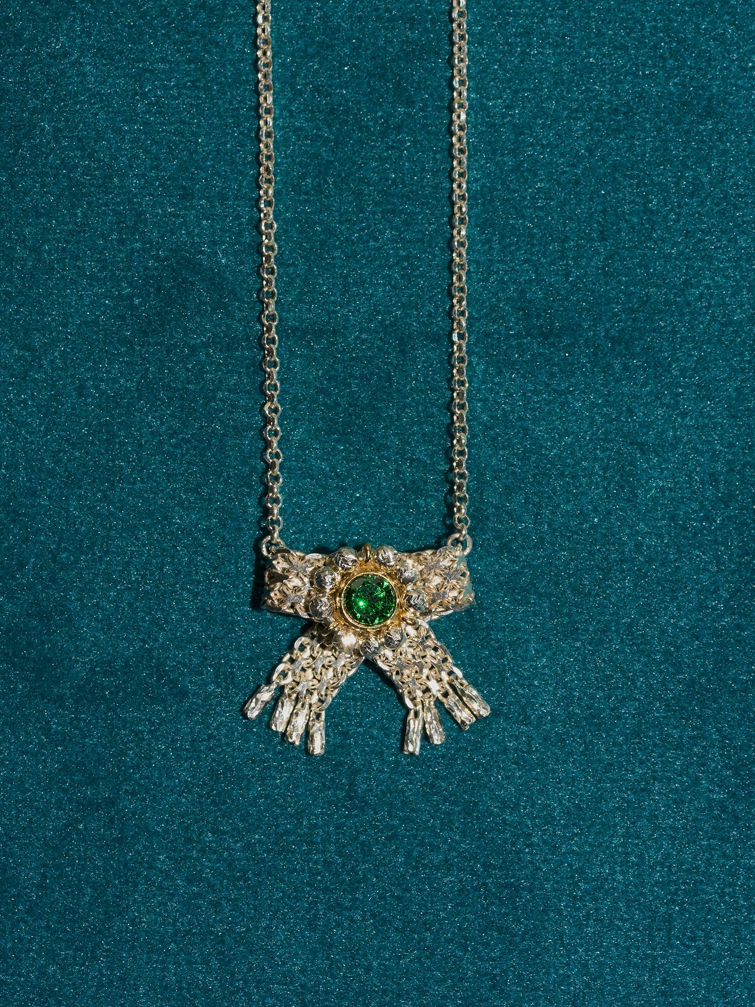 Oil Palette Bow Necklace