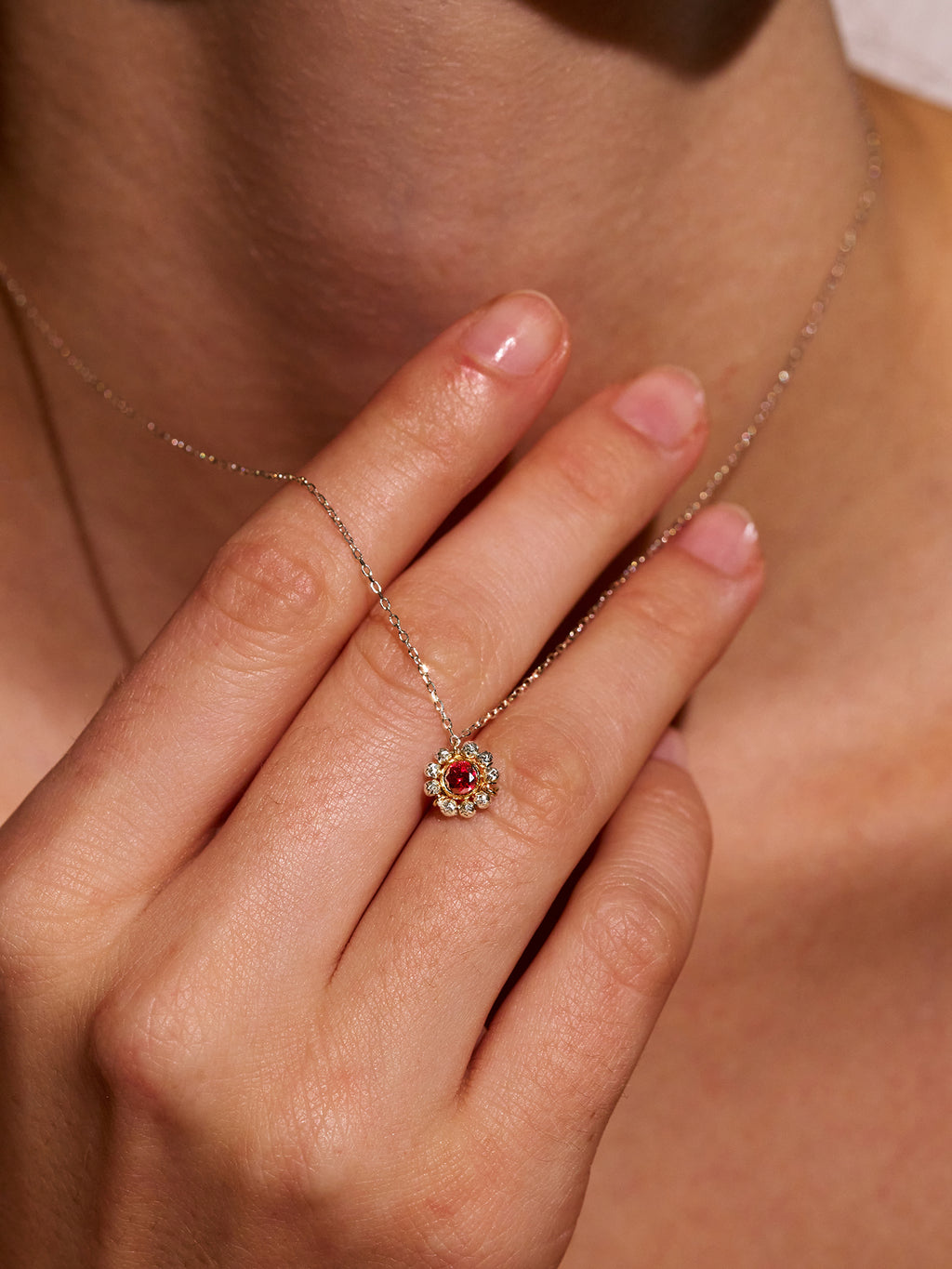 Oil Palette Silver Halo Necklace