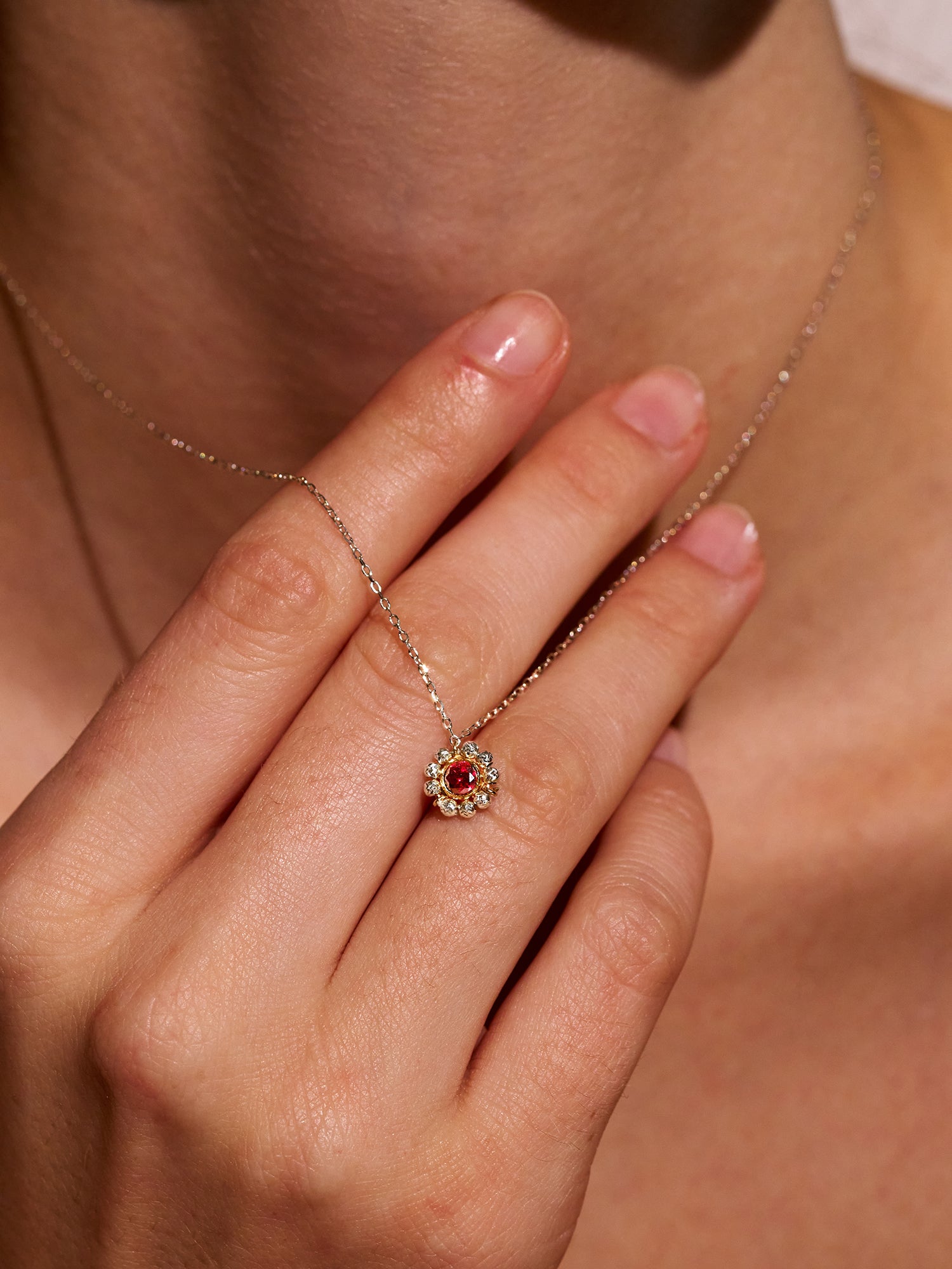 Oil Palette Silver Halo Necklace