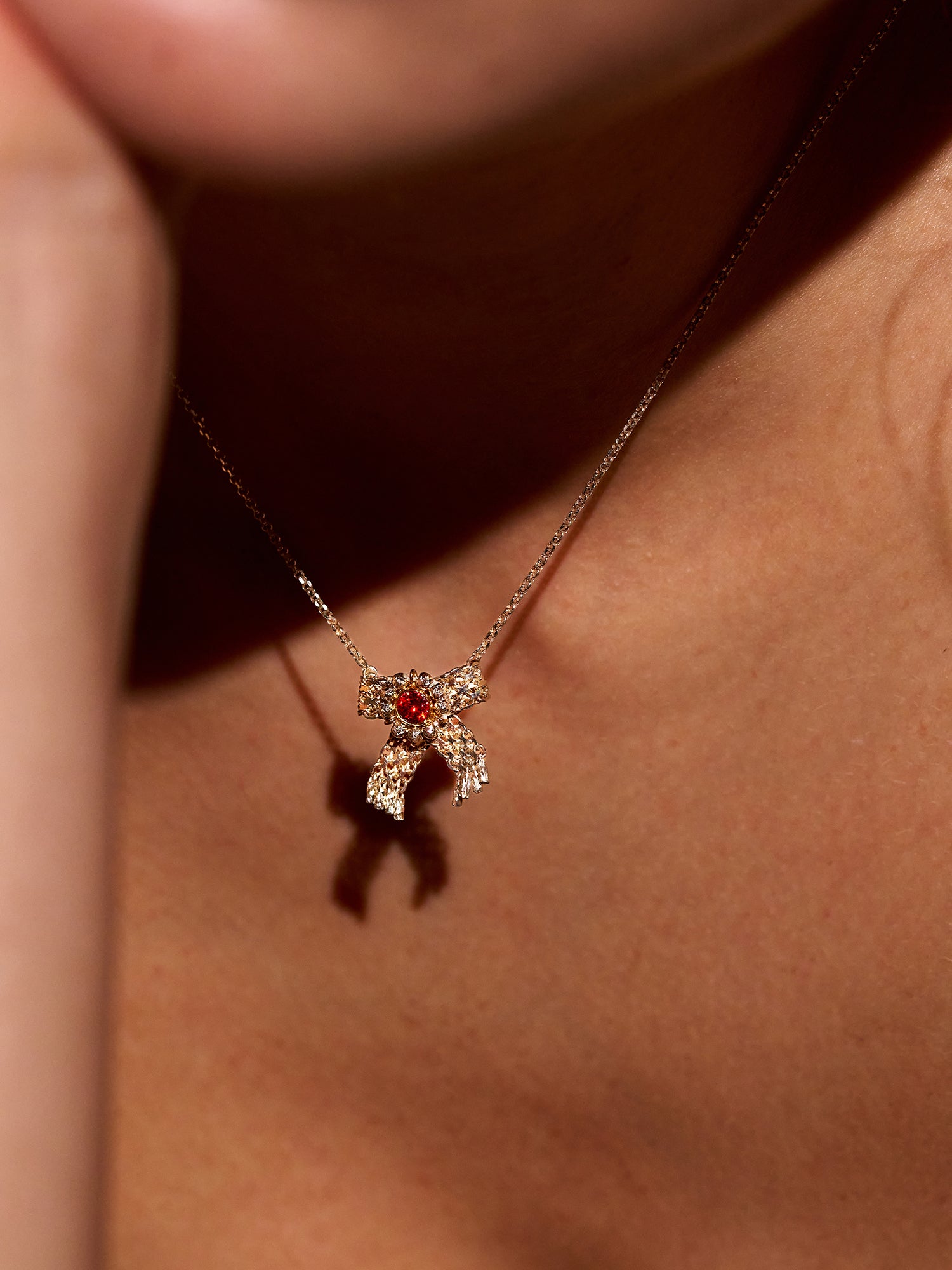 Oil Palette Bow Necklace