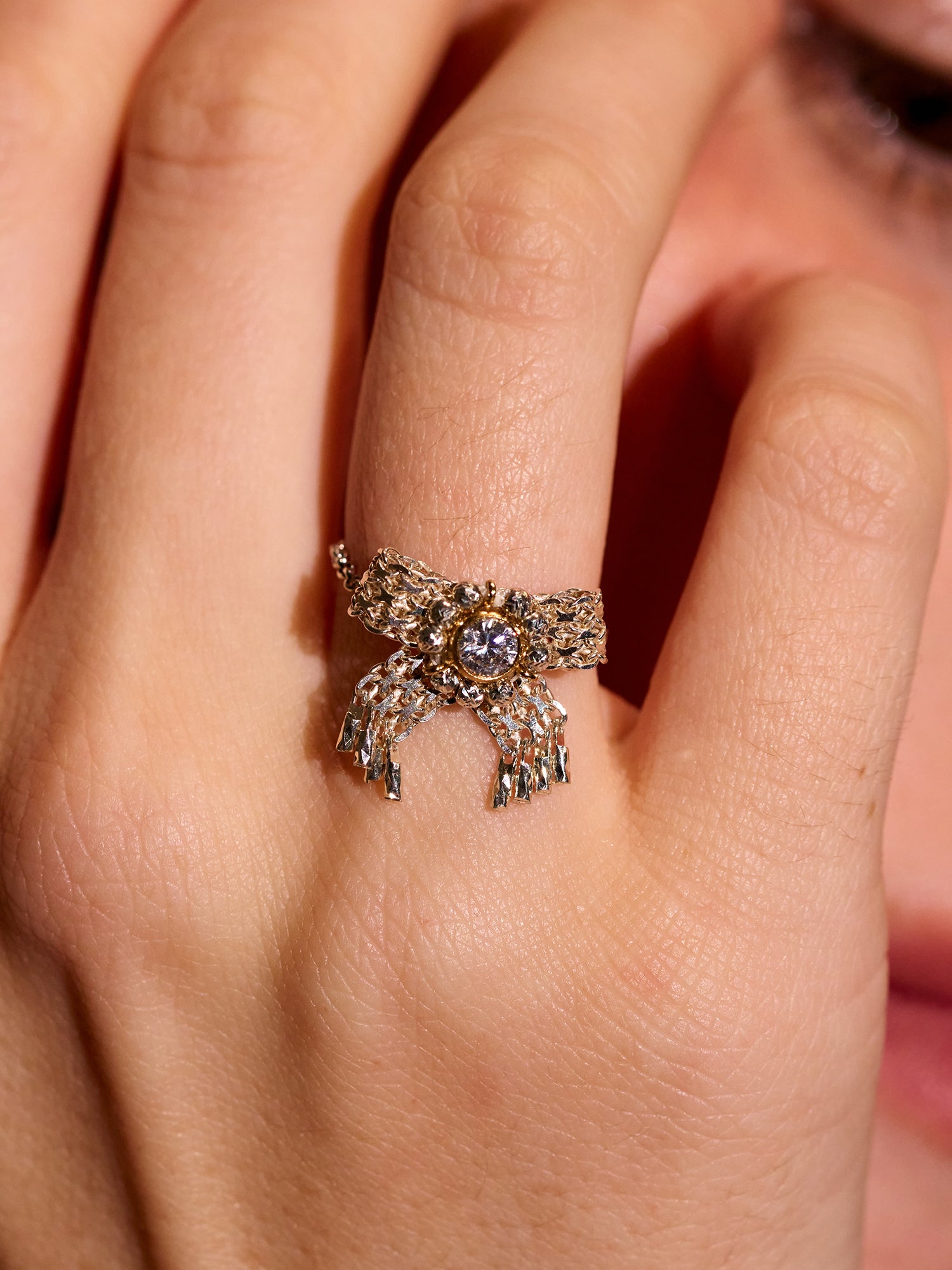 Oil Palette Bow Ring