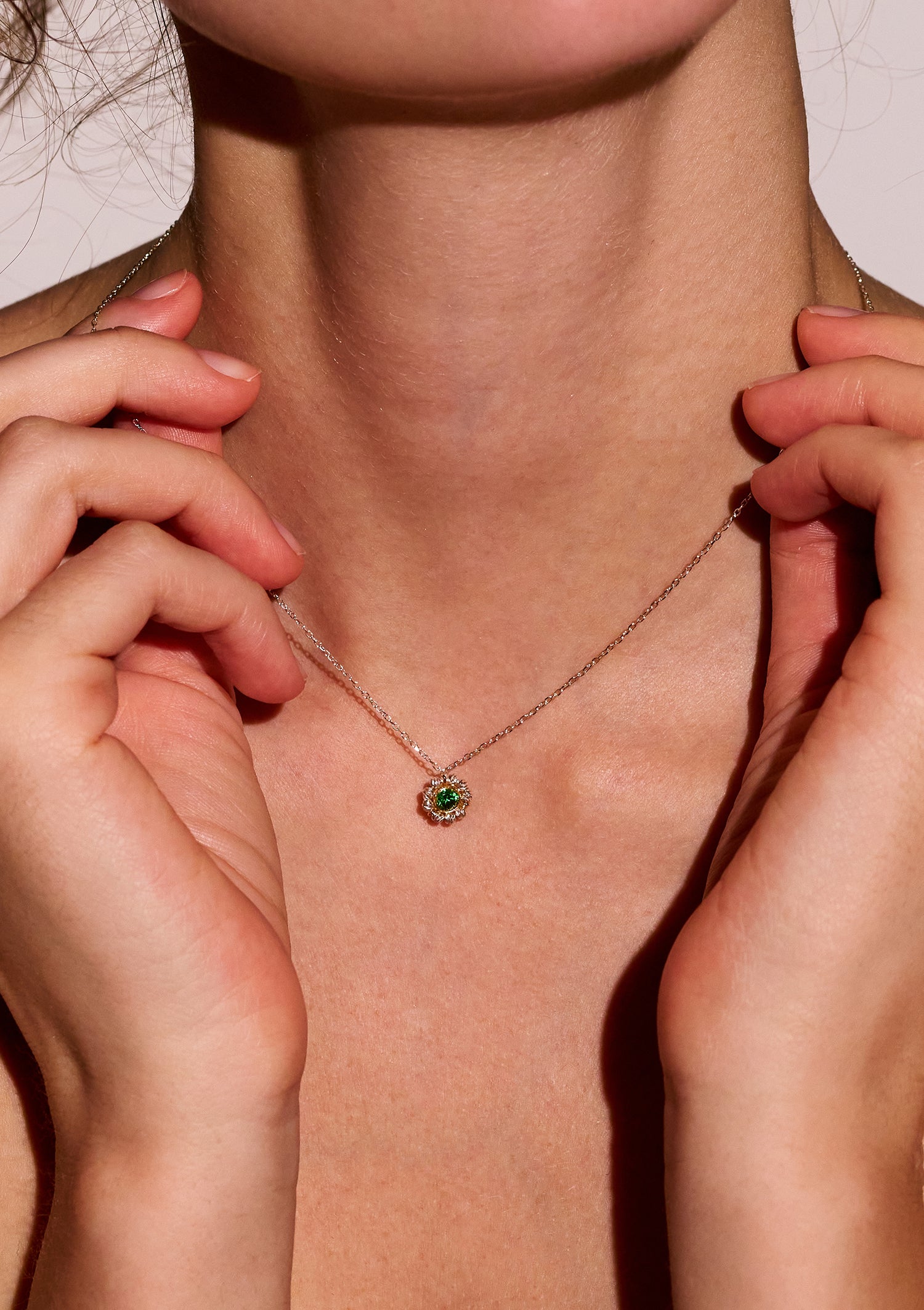 Oil Palette Silver Halo Necklace