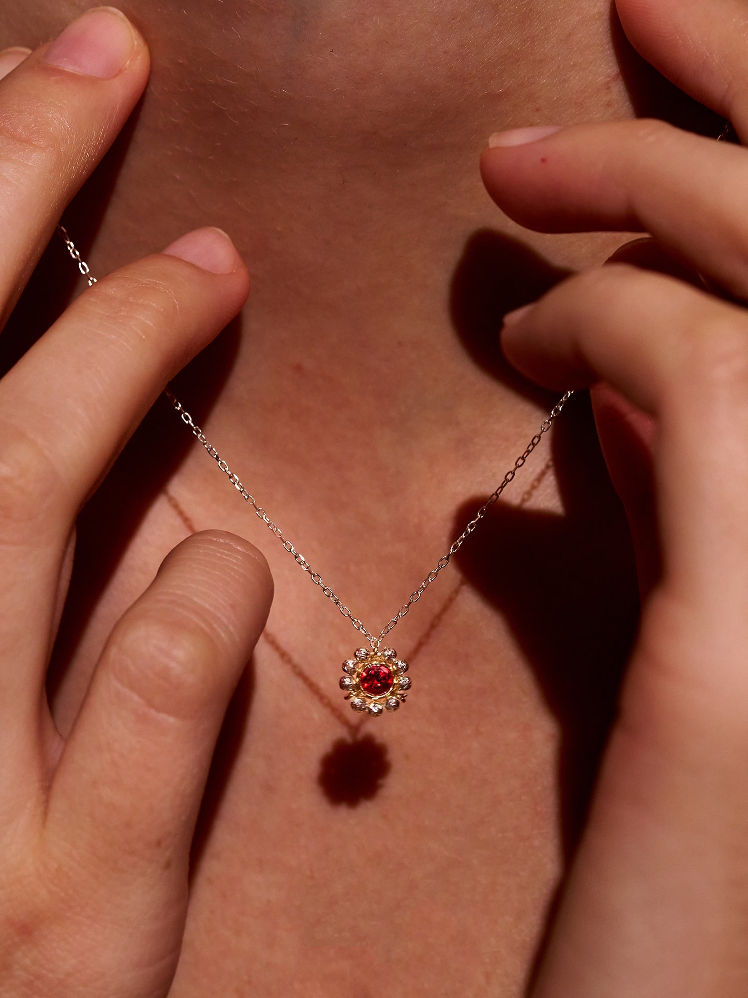 Oil Palette Silver Halo Necklace