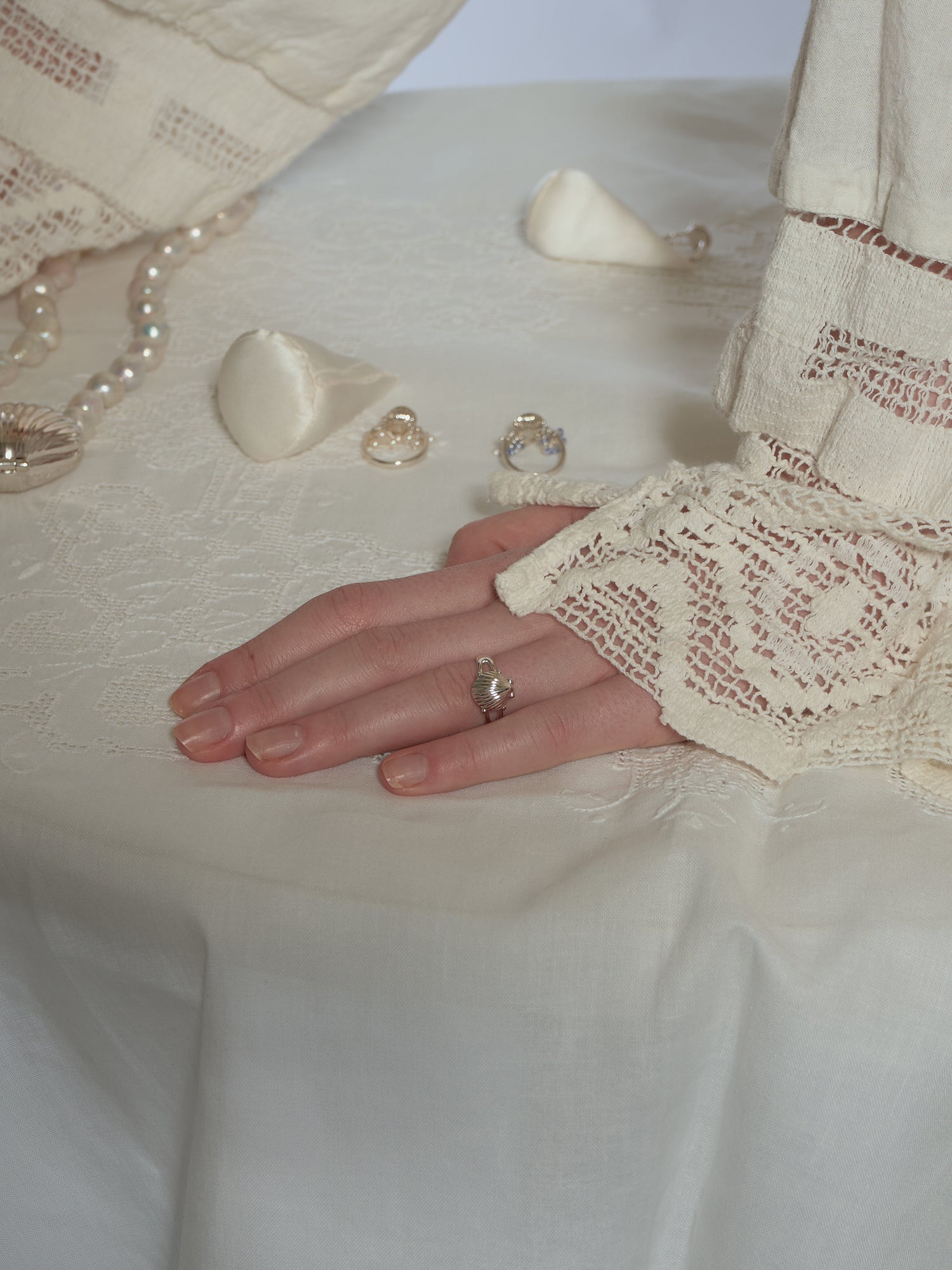 Mini Shell Locket Ring