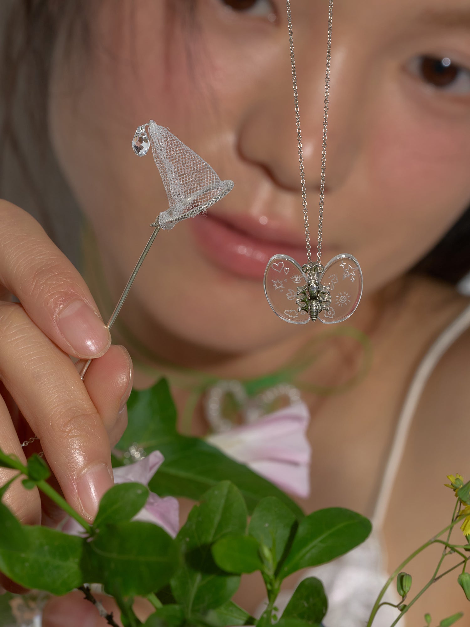 Butterfly Necklace with Crystal Wings
