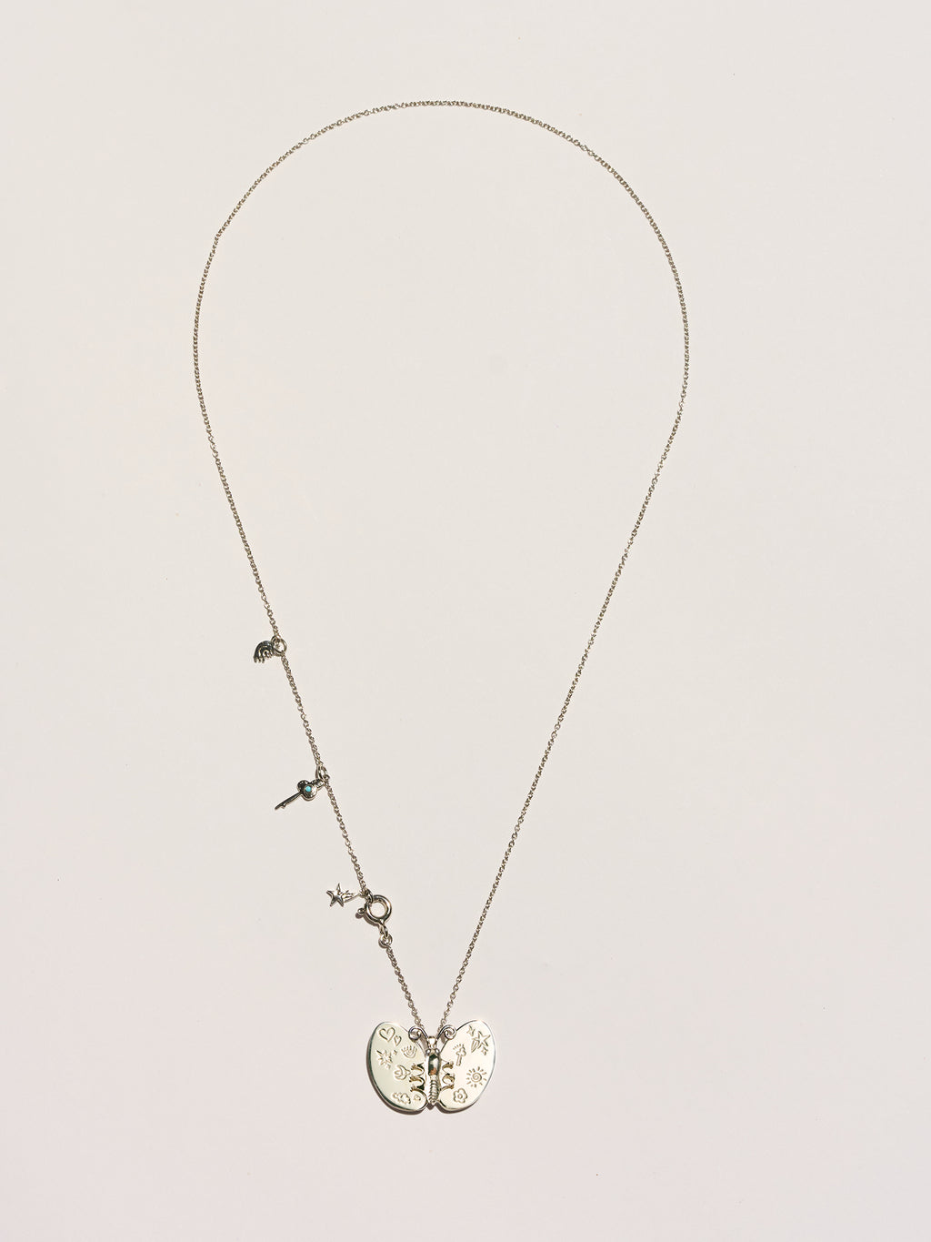 S925 Silver Butterfly Necklace with Silver Wings