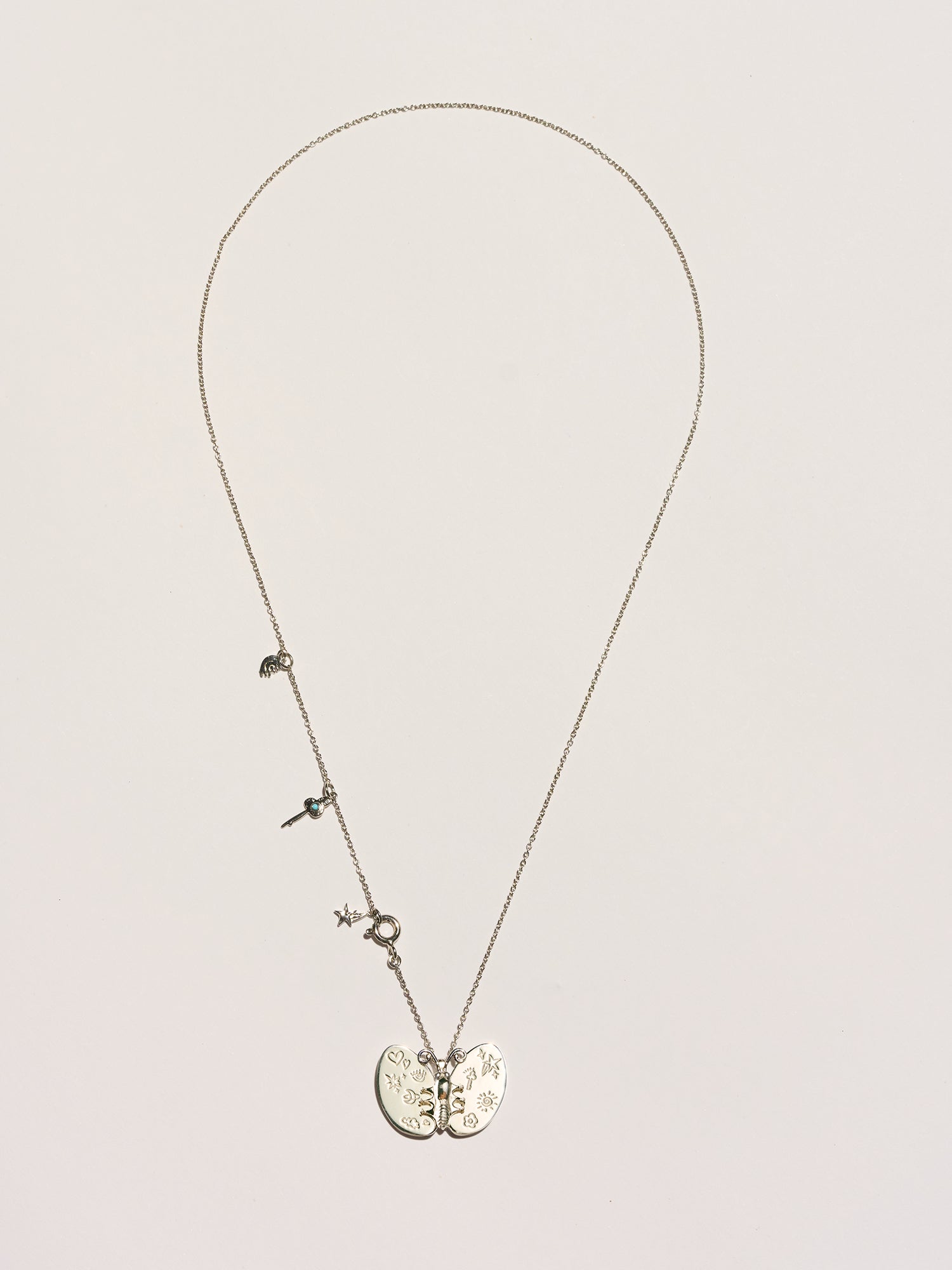 S925 Silver Butterfly Necklace with Silver Wings