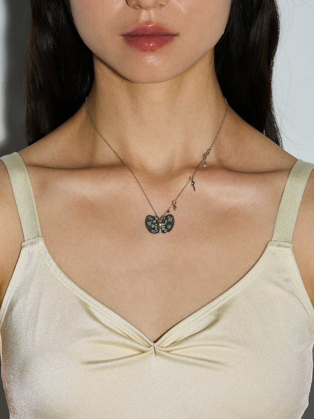 S925 Silver Butterfly Necklace with Silver Wings