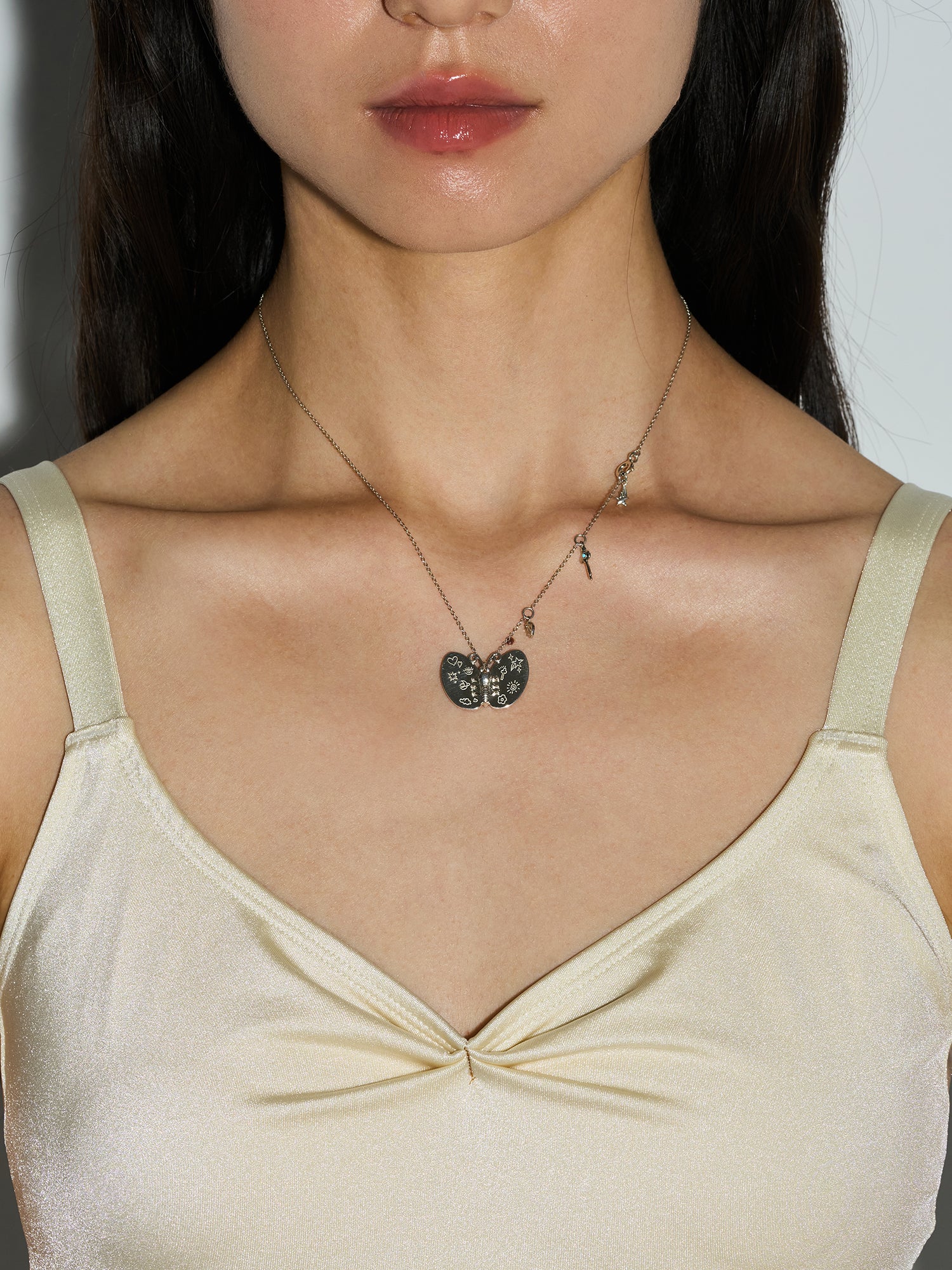 S925 Silver Butterfly Necklace with Silver Wings