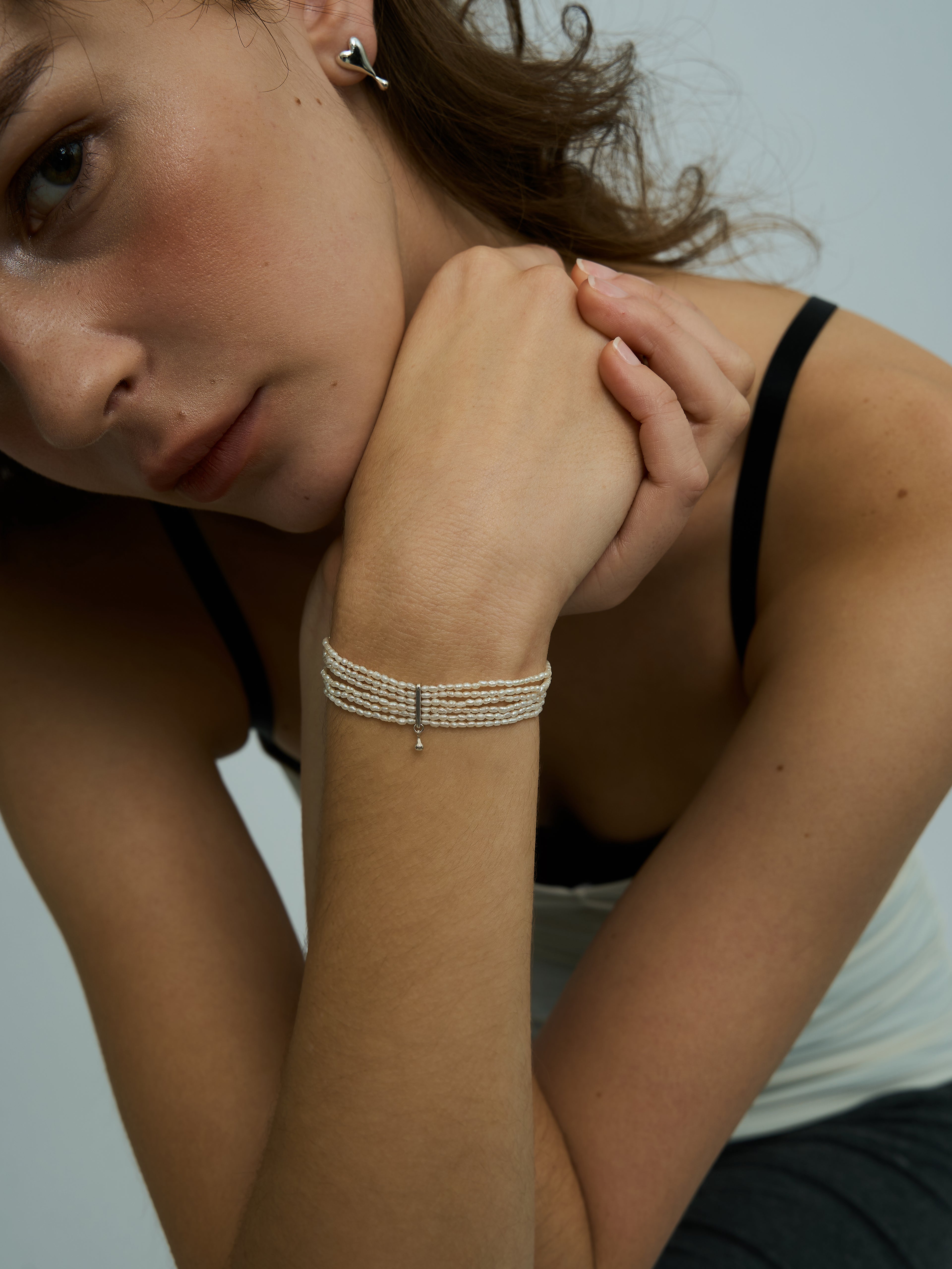 S925 Silver Six-Layer Pearl Bracelet