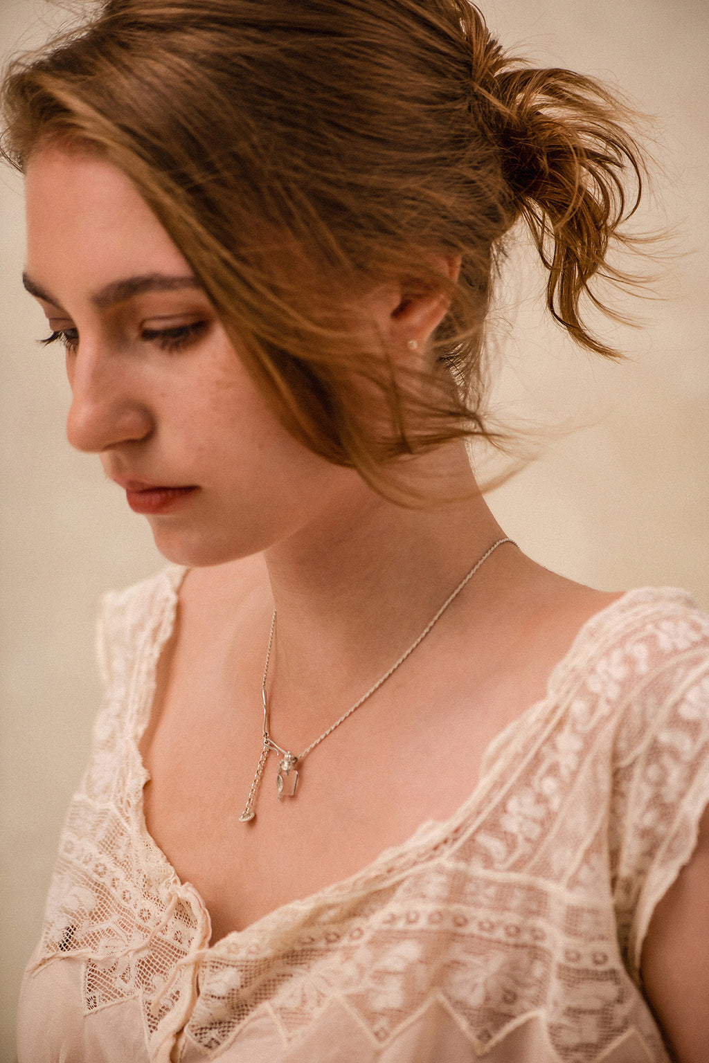 Clear Perfume Bottle Necklace