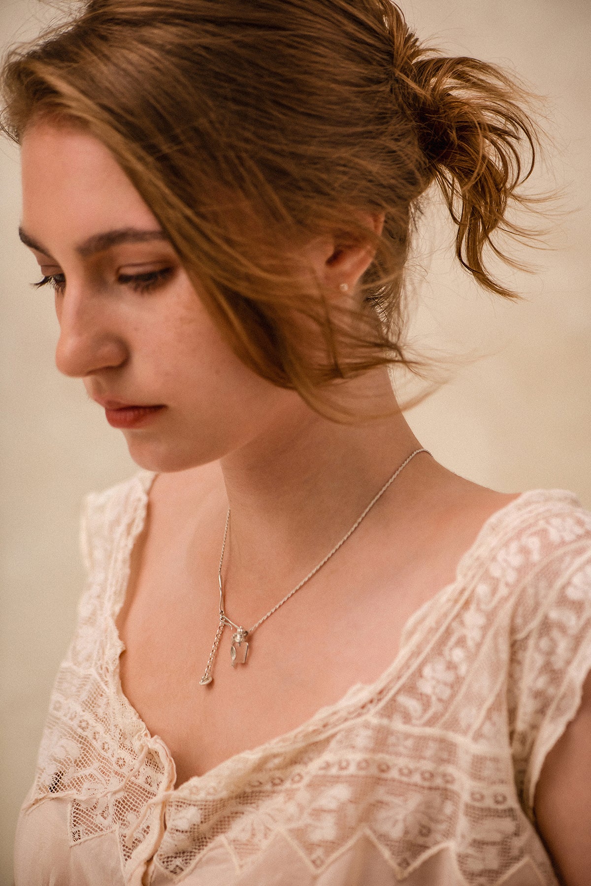 Clear Perfume Bottle Necklace