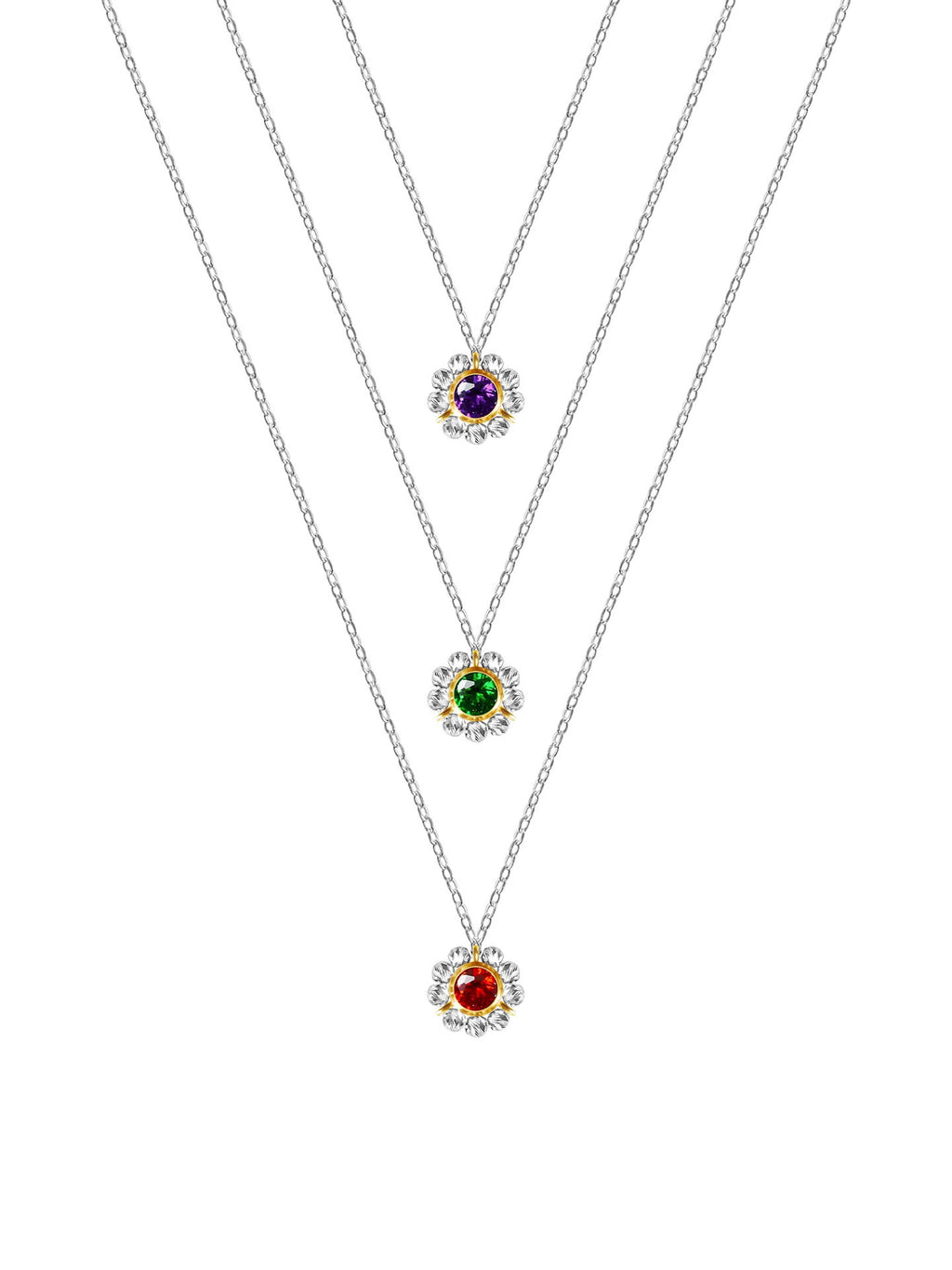 Oil Palette Silver Halo Necklace