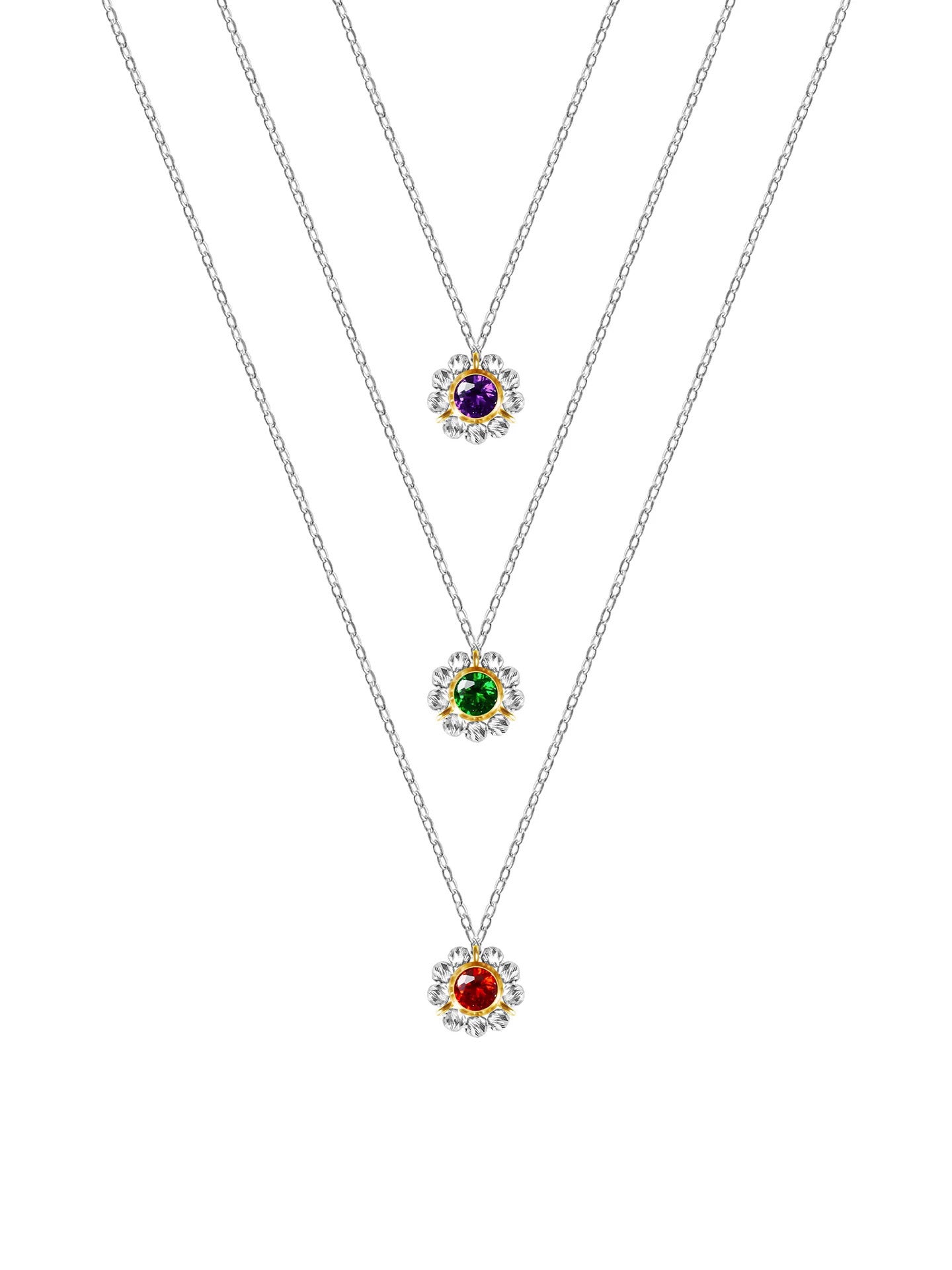 Oil Palette Silver Halo Necklace